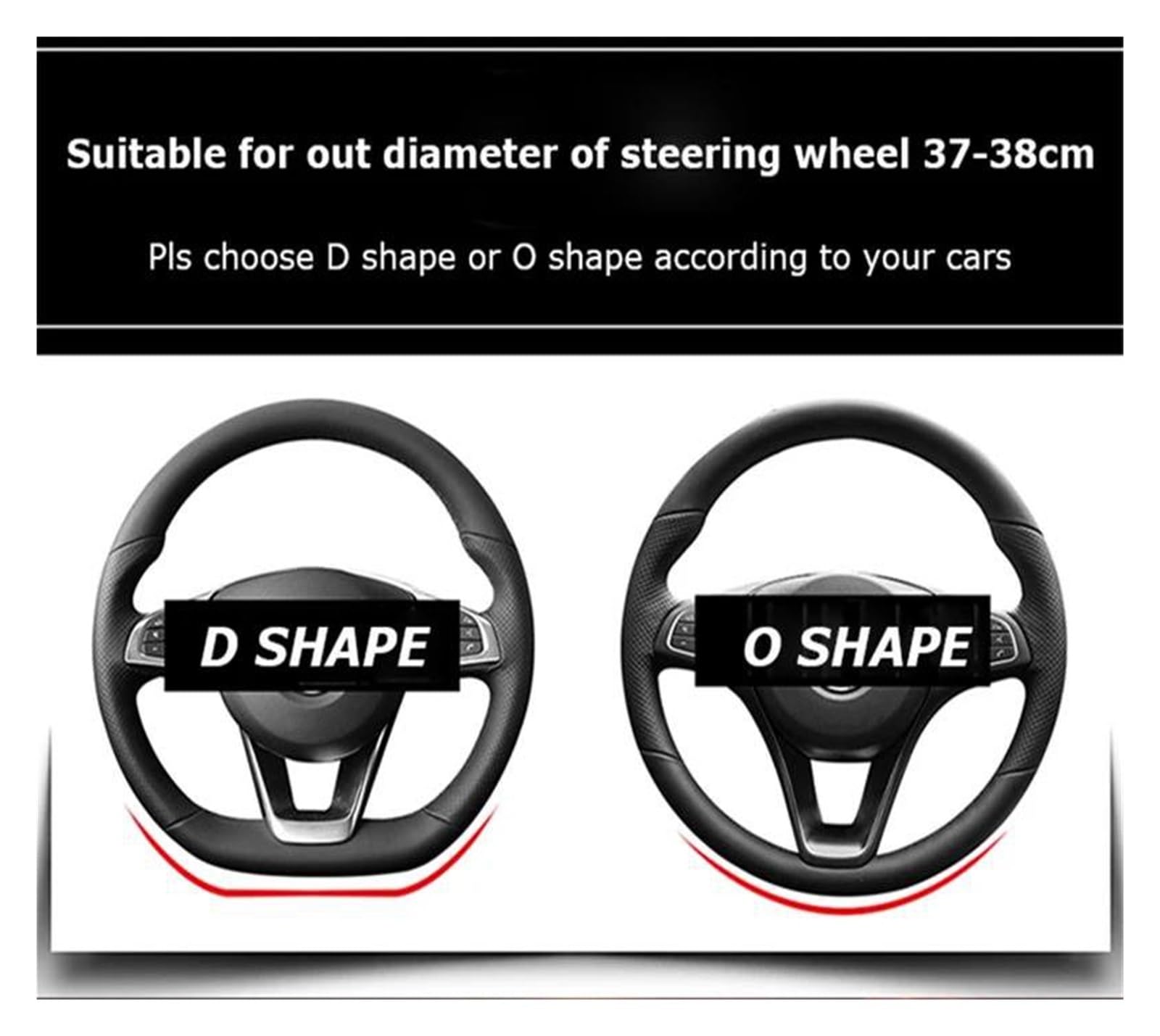 AJKSTDPV Lenkrad Schützen Für AMG AC Für CLA E Für GLA Für GLC Für GLE SB Für CLS Klasse 38 cm Modelle Auto Lenkrad Abdeckung Auto Zubehör Auto Lenkradbezug(Green D Shape) von AJKSTDPV