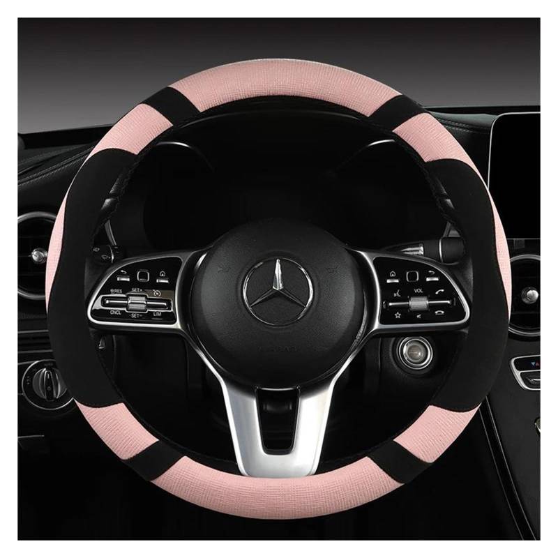 AJKSTDPV Lenkrad Schützen Für AMG AC Für CLA E Für GLA Für GLC Für GLE SB Für CLS Klasse 38 cm Modelle Auto Lenkrad Abdeckung Auto Zubehör Auto Lenkradbezug(Pink O Shape) von AJKSTDPV