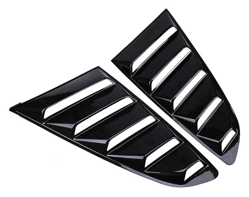 Auto Heckscheiben-Seitenspoiler Für Mustang 2015-2020 Auto Hinten Viertel Fenster Lamellen Spoiler Panel Seite Viertel Jalousie 2Pcs Spoiler Wing(Carbon Black) von AJKSTDPV