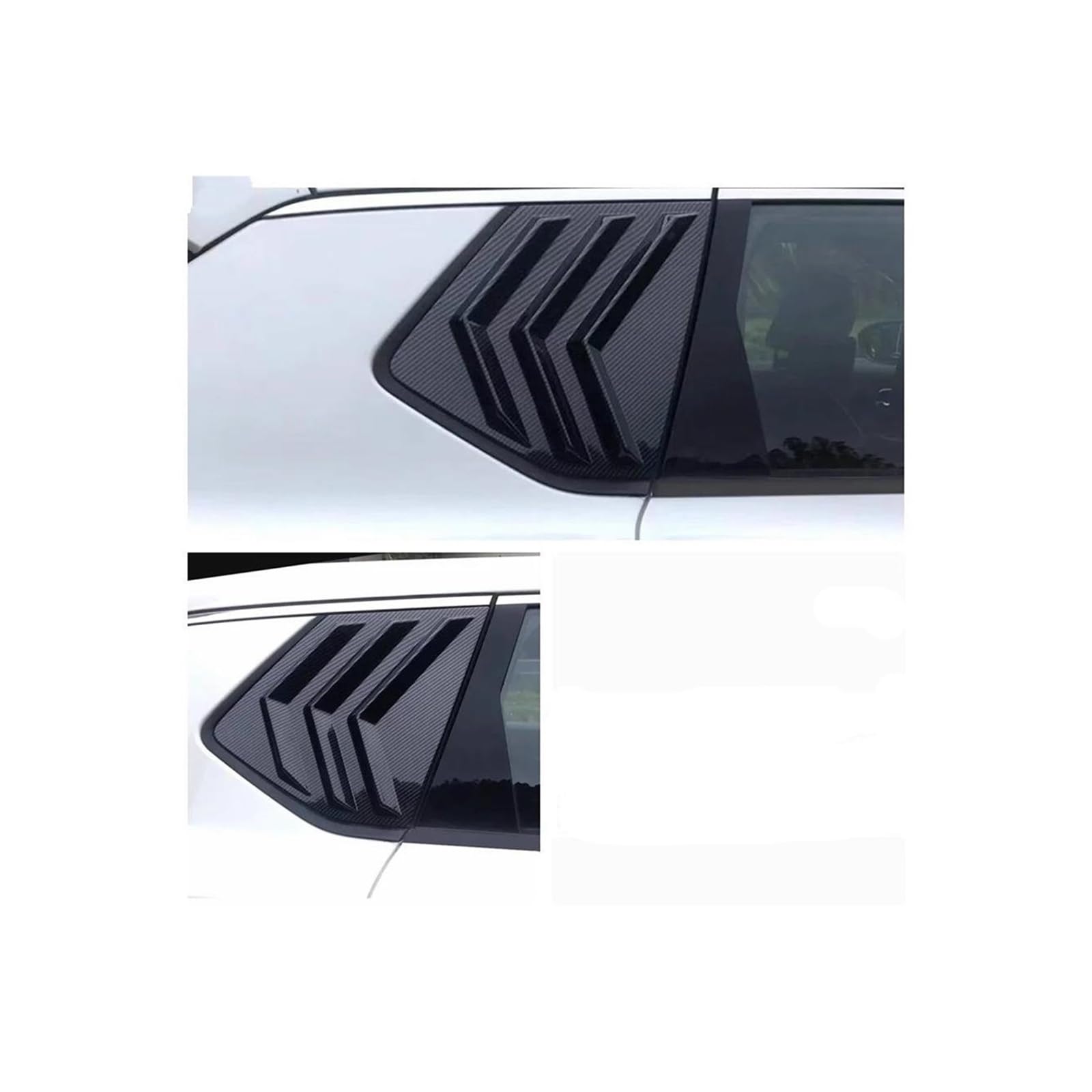 Auto Heckscheiben-Seitenspoiler Für X-Trail Für X Trail Für Rogue T33 2021-2024 Auto Heckscheibe Lamellen Scoops Spoiler Dekor Panel Abdeckung Trim Spoiler Wing(Carbon Fiber Look) von AJKSTDPV