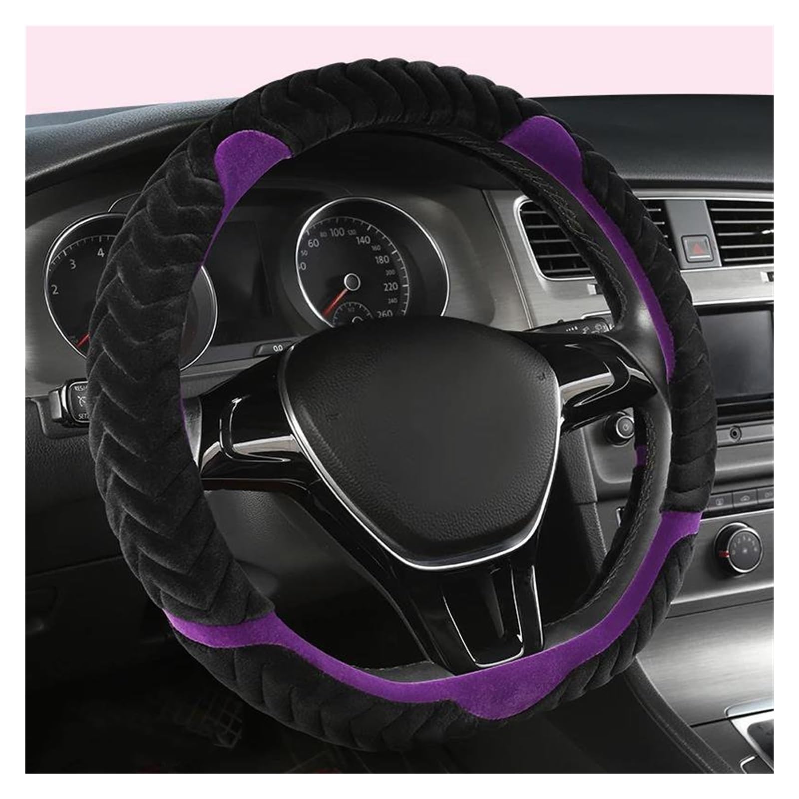 Lenkrad Schützen Für Aqua Für Prius D/O Form 36cm Auto Lenkrad Abdeckung Auto Lenkradbezug(Purple D Shape) von AJKSTDPV