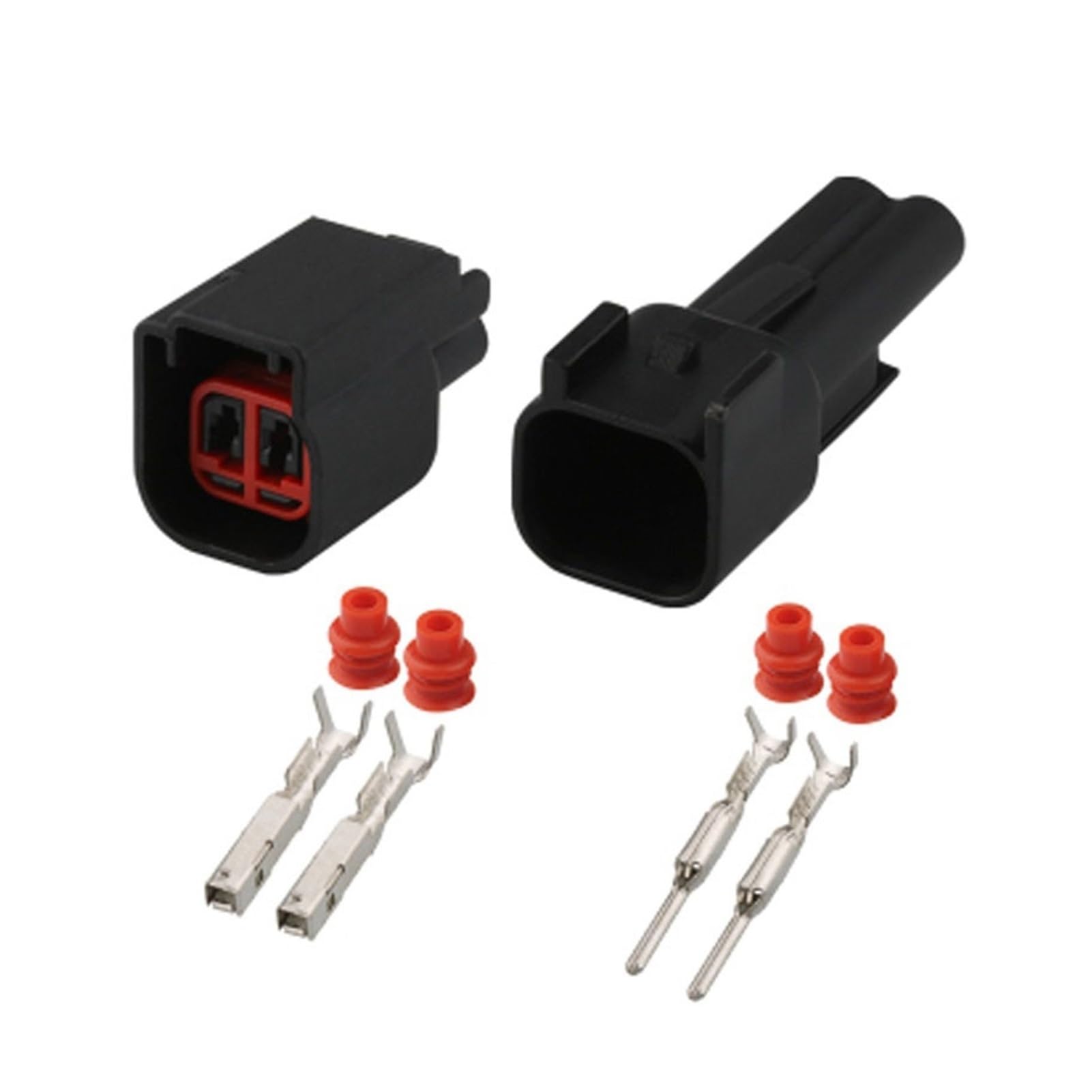 1/5/10/20/50/Sets 2 Pin Automotive wasserdichte Verkabelung Stecker EV6 Elektrische Männlich Weiblich dunkler Stecker DJ7023H-1,5-21(2p Female Male,10 Sets_2P) von AJOHBM