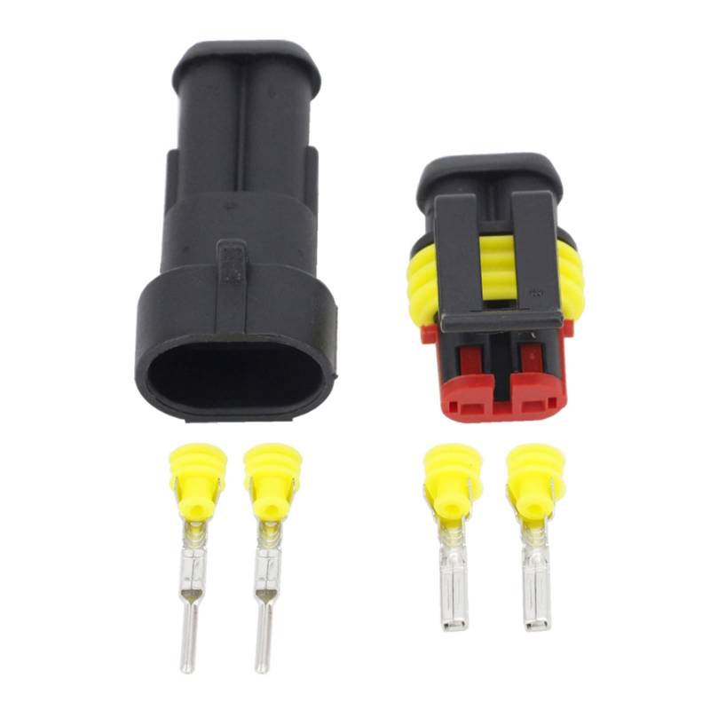 100 Sätze 1.5 Anschlüsse 2 PIN Dj7021-1.5. Wasserdichter elektrischer Drahtstecker männlich und weiblich 20-1 6awg Automobilverbinder von AJOHBM