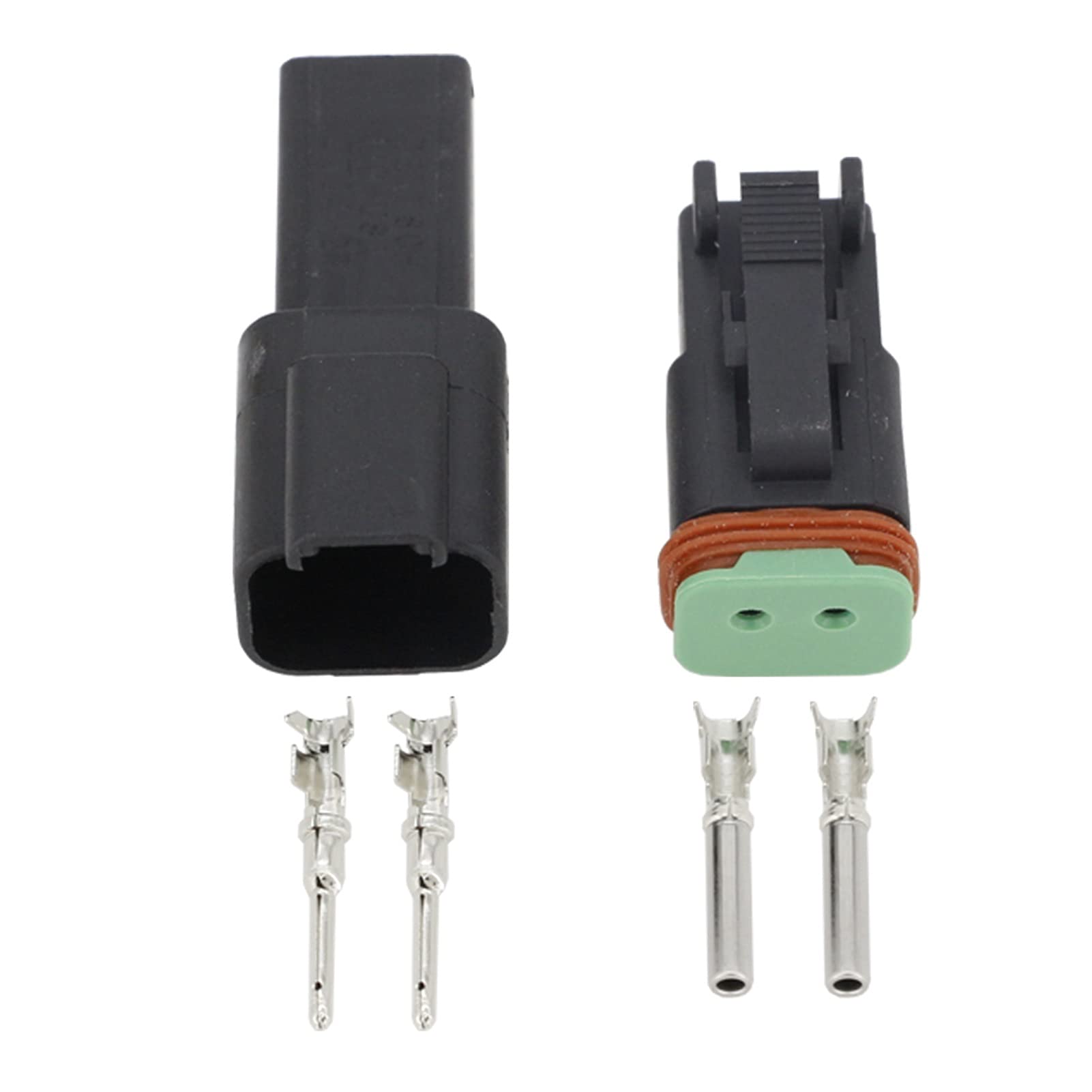 100 Sätze DT06/DT04 2/3/4/6/8/12 Stiftmotor/Getriebe wasserdichte elektrische Stecker Compatible With Auto, Compatible With Bus, Compatible With den Motor, Compatible With LKW(Black 2P 100 sets) von AJOHBM