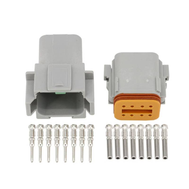 100 Sätze DT06/DT04 2/3/4/6/8/12 Stiftmotor/Getriebe wasserdichte elektrische Stecker Compatible With Auto, Compatible With Bus, Compatible With den Motor, Compatible With LKW(Gray 8P 100 sets) von AJOHBM