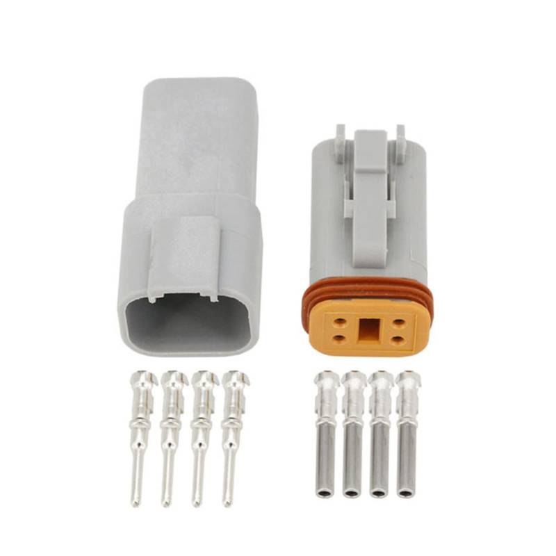 100 Sätze DT06/DT04 2/3/4/6/8/12 Stiftmotor/Getriebe wasserdichte elektrische Stecker Compatible with Auto, Compatible with Bus, Compatible with den Motor, Compatible with LKW(Gray 4P 100 Sets) von AJOHBM