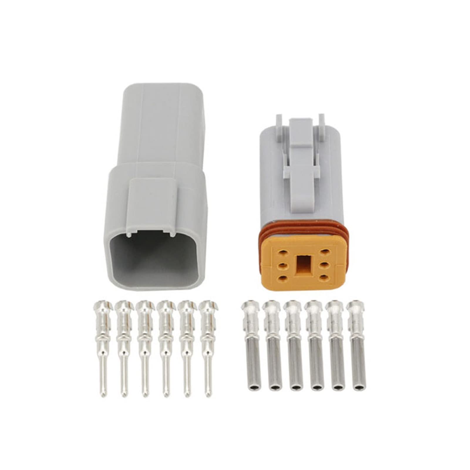 100 Sätze DT06/DT04 2/3/4/6/8/12 Stiftmotor/Getriebe wasserdichte elektrische Stecker Compatible with Auto, Compatible with Bus, Compatible with den Motor, Compatible with LKW(Gray 6P 100 Sets) von AJOHBM