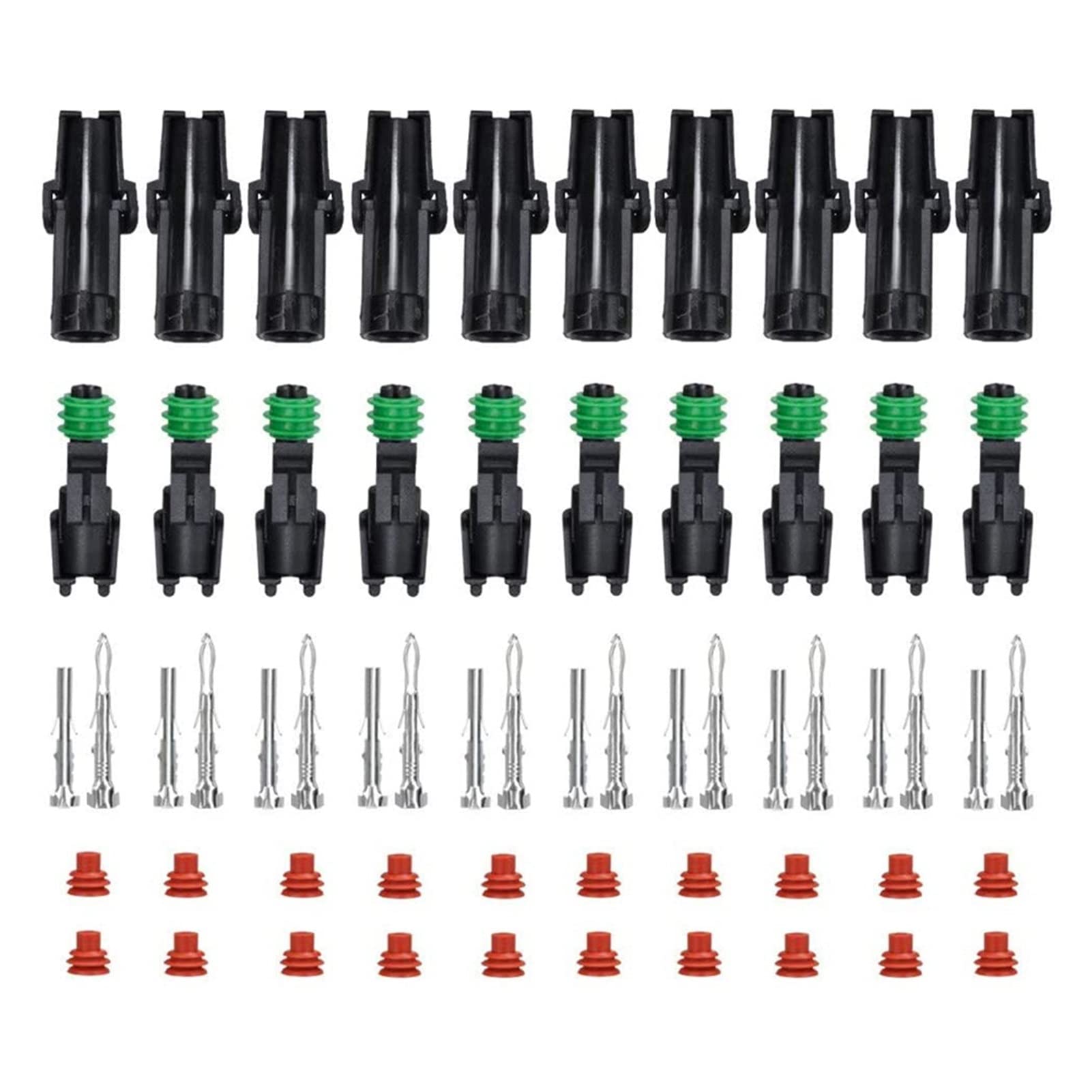 10er-Set 1/2/3/4/6-poliger, wasserdichter Straßen-Automobil-Elektrosteckverbinder, 2,5-mm-Reihenklemme, wasserdicht(10pcs,3P) von AJOHBM