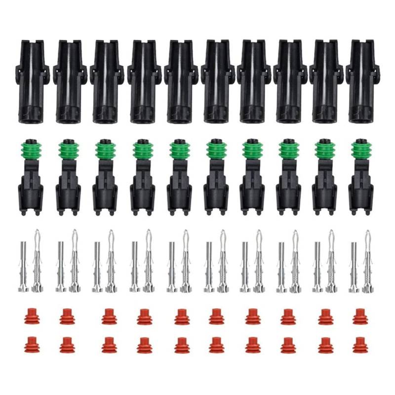 10er-Set 1/2/3/4/6-poliger, wasserdichter Straßen-Automobil-Elektrosteckverbinder, 2,5-mm-Reihenklemme, wasserdicht(10pcs,6p) von AJOHBM