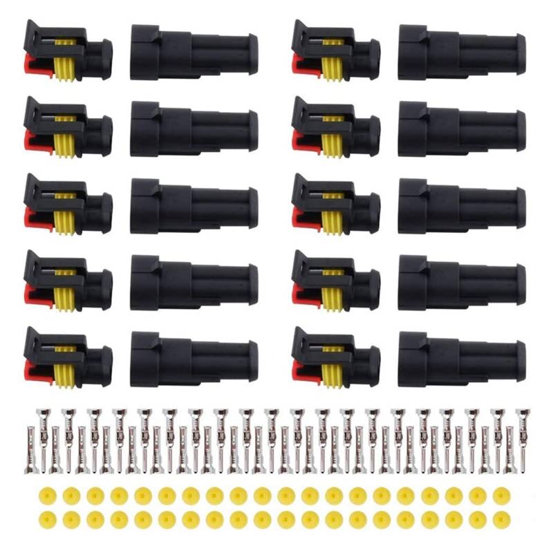 5 Kit-Tasche 1 Pin / 2-Pin / 3-Pin / 4-Pin / 5-Pin / 6-Pin Wasserdichter elektrischer Stecker 1,5 mm Serie-Terminal Wasserdicht(4P) von AJOHBM