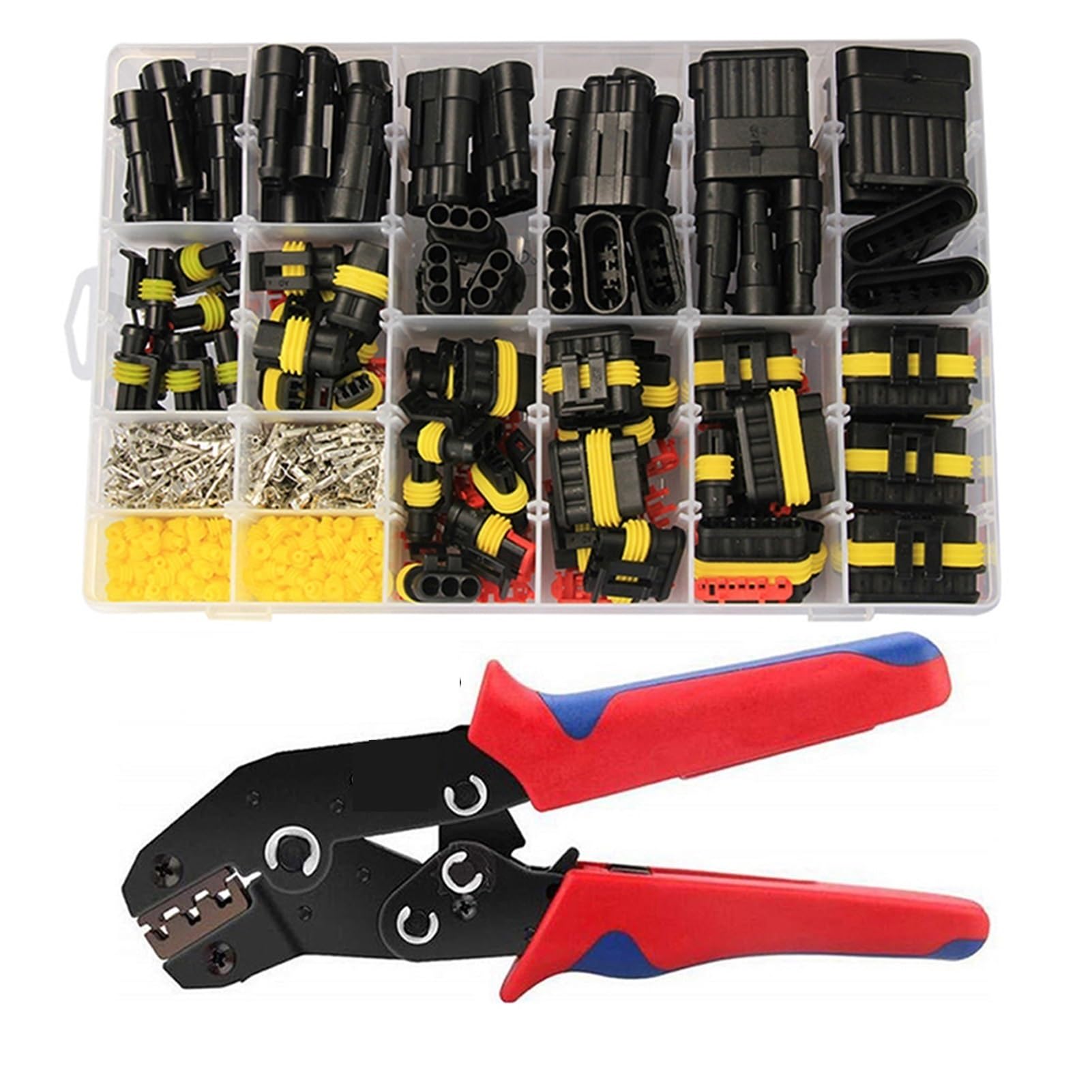 70 8 stücke 1-6 Pins versteckte wasserdichte steckverbinder 43 sätze Auto Marine Dichtung elektrische draht stecker stecker LKW ​​harnness 30 0V 12A. Kit(708pcs and Pliers) von AJOHBM