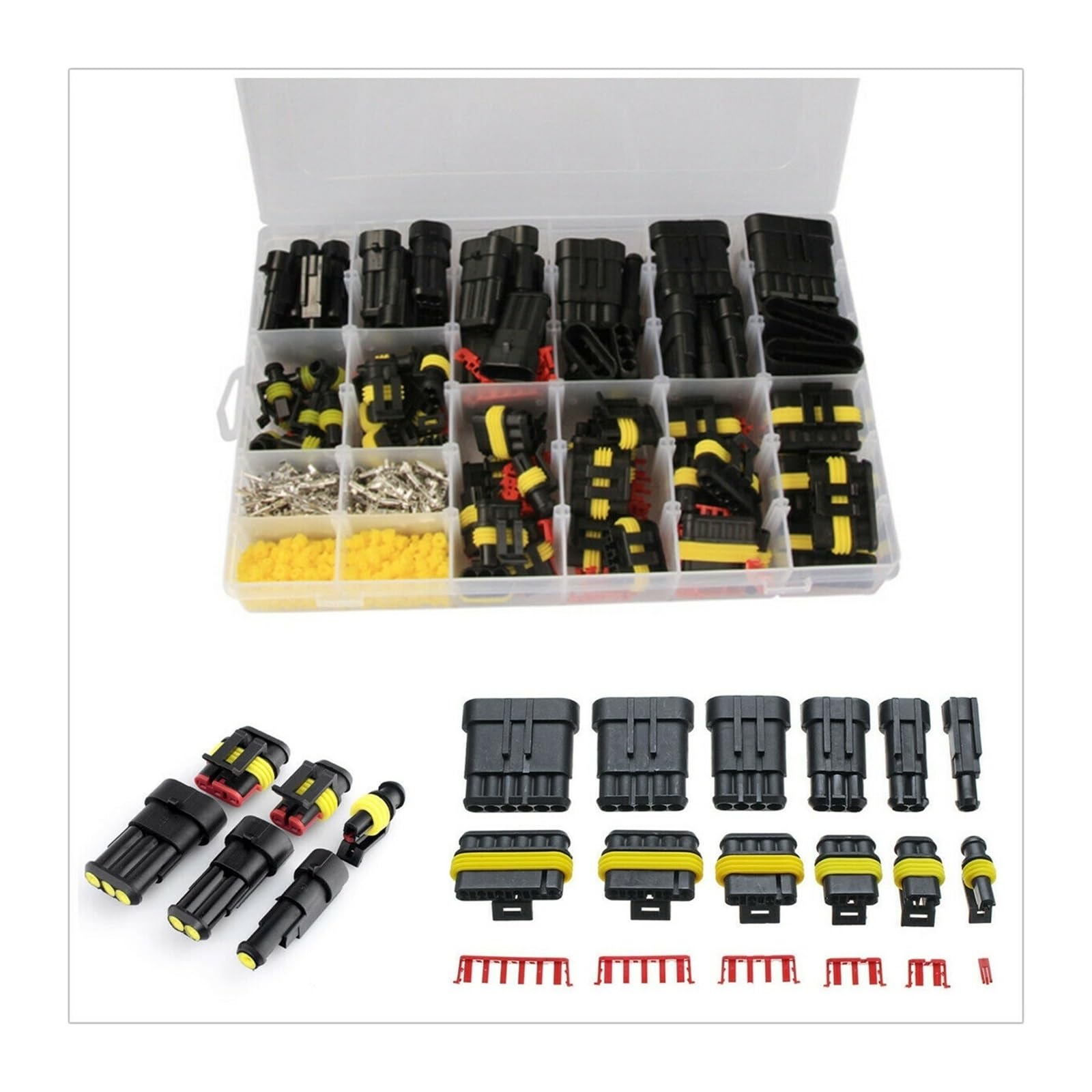 708/408/382/194/240/296/194/1 5pcs 1-6pins wasserdichte Steckverbinder Marine-Steckverbinder Elektroautomobile Anschlussstecker Electric Wire Stecker Versteckt(708pcs Without plier) von AJOHBM