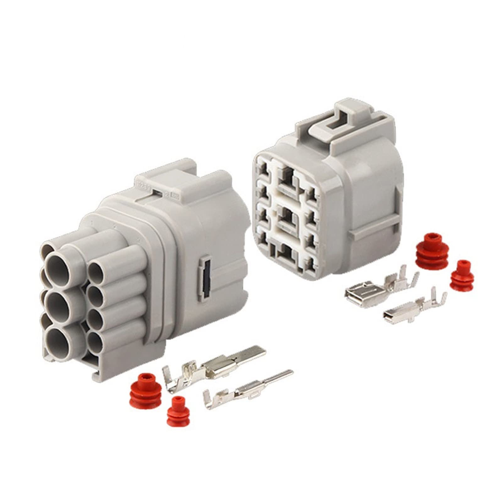 AJOHBM 1/5/10/20 Sätze 11 Pin Automobil wasserdichte graue Verdrahtungsstecker Elektrischer Kabelbaum männlich weiblicher Stecker mit terminalem Siegelruder(11p Female Male,20 Sets) von AJOHBM