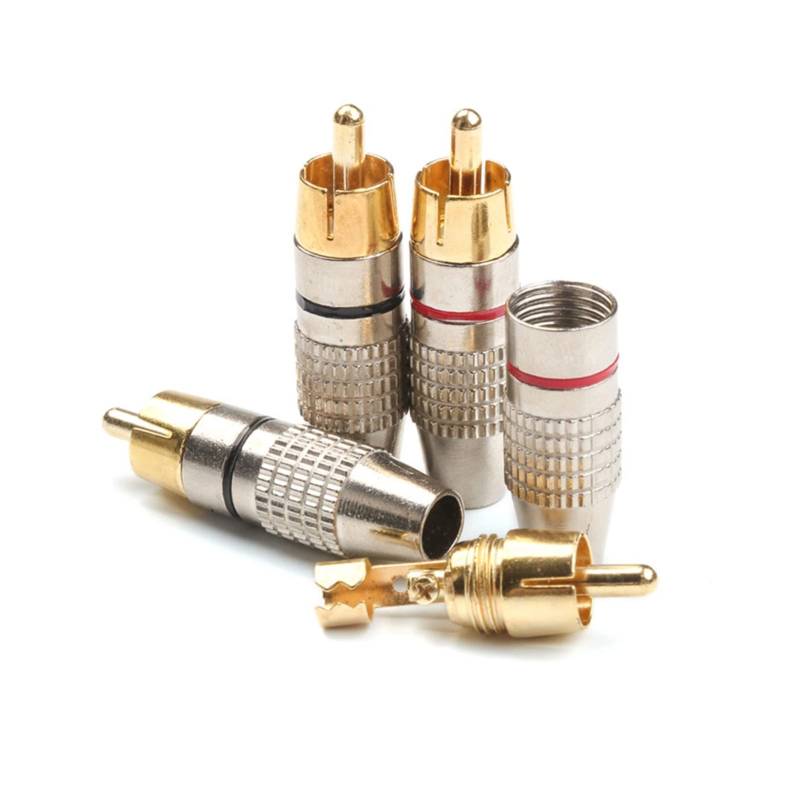 AJOHBM 4 Stücke Bananenstecker 6,3mm Männlich Selbstsichernde Lotus Draht Anschlüsse Lautsprecher Audio Adapter Kit von AJOHBM