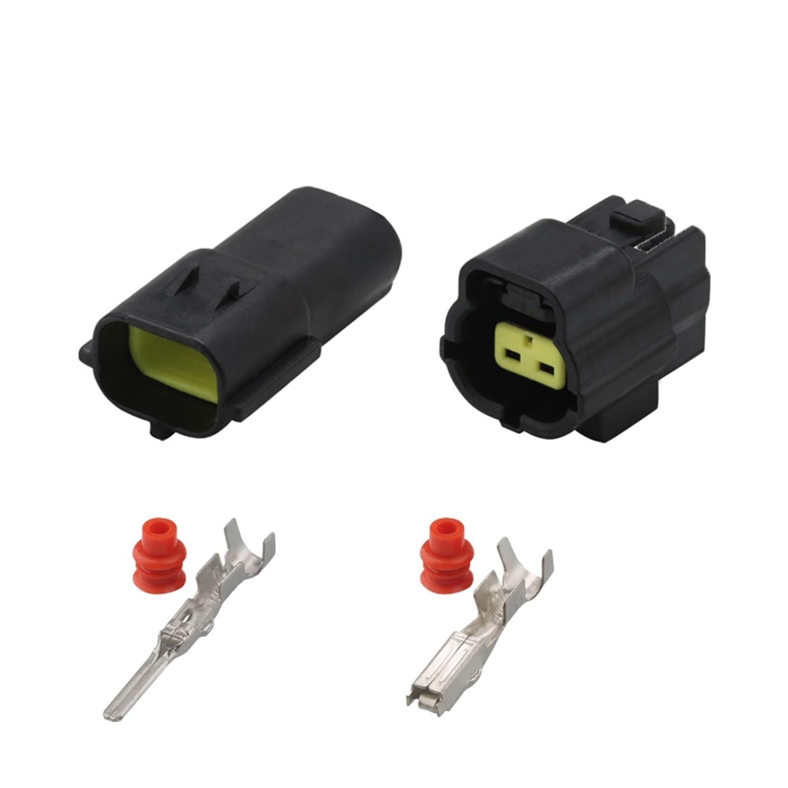 AJOHBM DJ70216Y-1,8mm Sensorstecker 3P Automobil Wasserdichter Stecker 4P Kabel männlich und weibliche Stoßstecker 6-Kerngummi-Schale 12 Löcher(2p,5sets) von AJOHBM