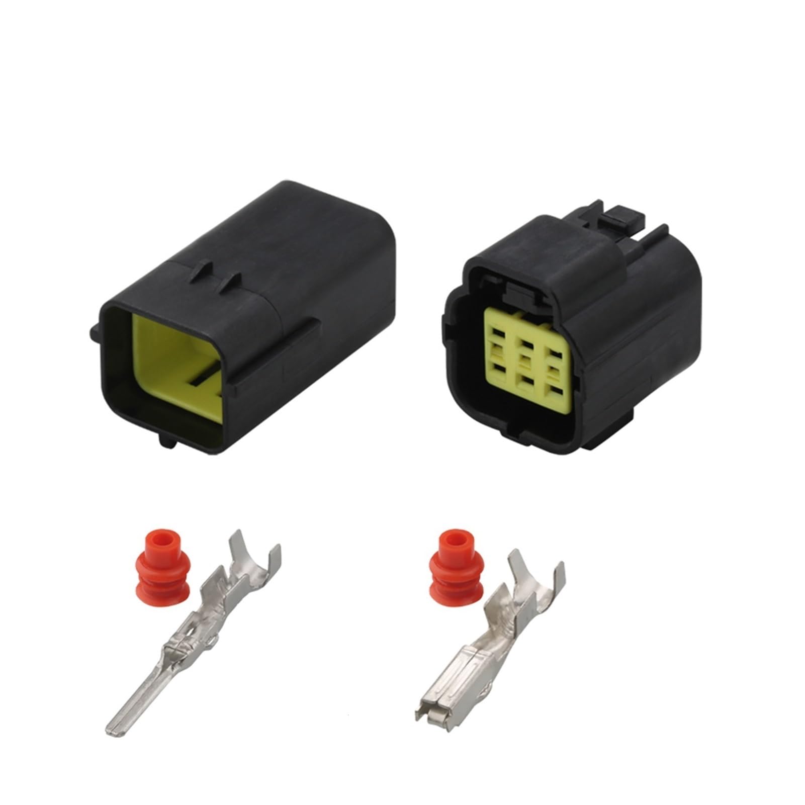 AJOHBM DJ70216Y-1,8mm Sensorstecker 3P Automobil Wasserdichter Stecker 4P Kabel männlich und weibliche Stoßstecker 6-Kerngummi-Schale 12 Löcher(6p,5sets) von AJOHBM