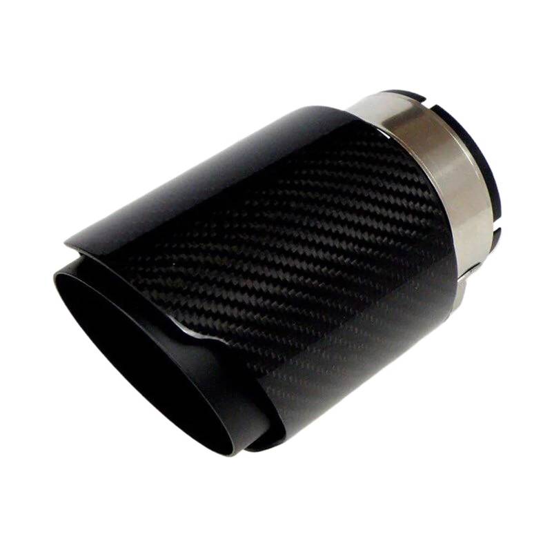 Auto Endrohr Für E46 Matt Schwarz Rohr Carbon Fiber Edelstahl Universal Auspuffrohr Schalldämpfer Rohr Auspuffrohr(57-89MM) von AJQBRMB