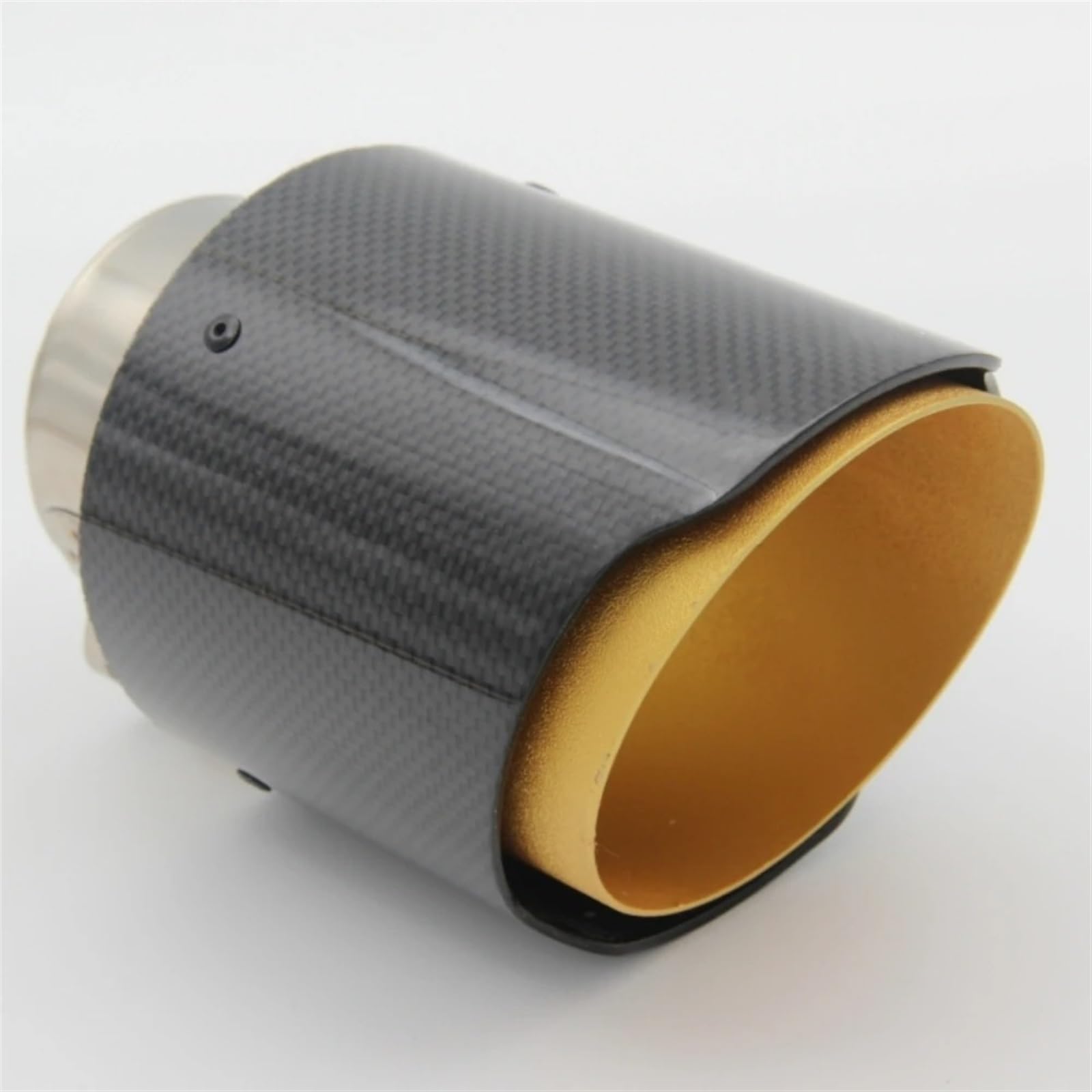 Auto Endrohr Universal Gerade Edelstahl Goldene Auto Glänzend Carbon Faser Schalldämpfer Spitze Auspuff System Rohr Schalldämpfer Düse Auspuffrohr(51MM IN 76MM Out) von AJQBRMB