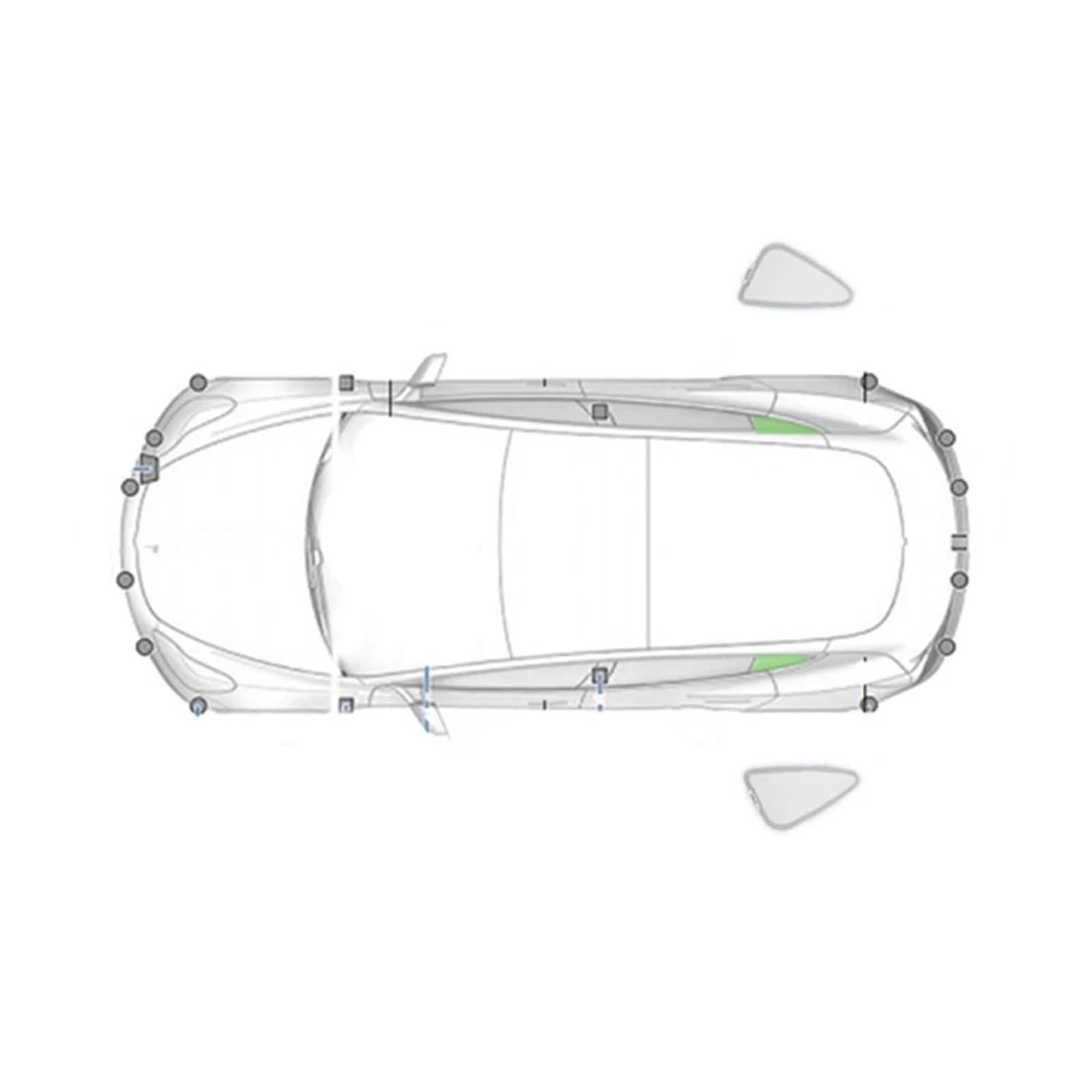 Autofenster-Visier Sonnenschutz Aus Silberbeschichtetem Stoff Seitenfenster Sichtschutz Jalousie Beschattung Campingzubehör Für Tesla Für Modell 3 Y 2020 2021 2022 2023 Solljusskydd(2PCS Triangular MY von AJQBRMB