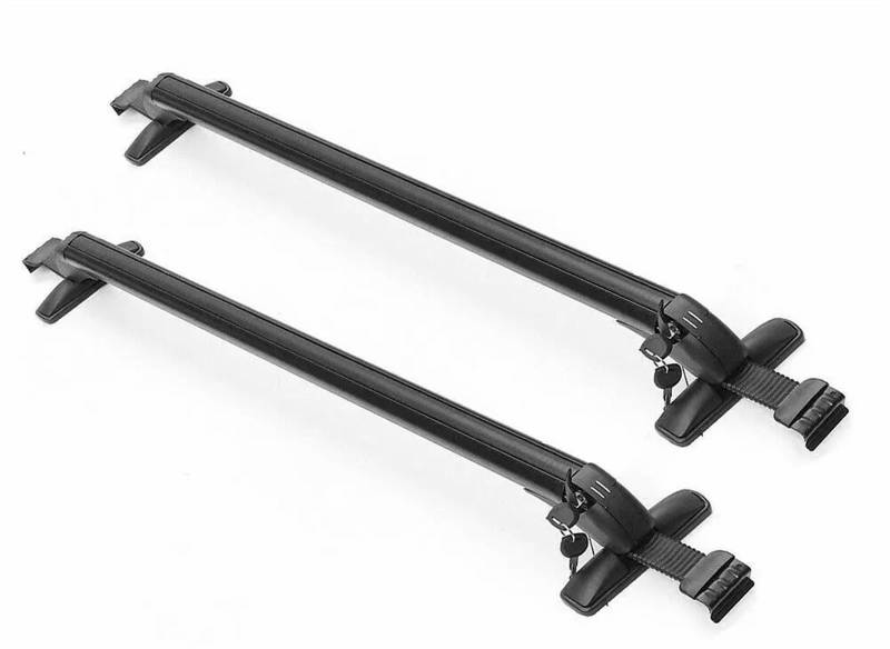 Dachträger Auto Universal Dach Montage Rack Schiene Bar Schwarz Aluminium Gepäck Träger Mit Schloss Top Auto Rack 1 Paar Auto-Gepäckträger von AJQBRMB