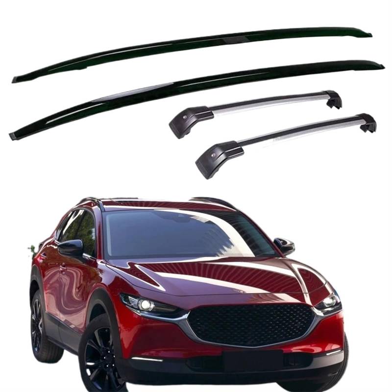 Dachträger Für Mazda Für CX-30 Für CX30 2020 2021 4Pcs Dachreling Racks Kreuz Bars Querstangen Auto Zubehör Auto-Gepäckträger von AJQBRMB