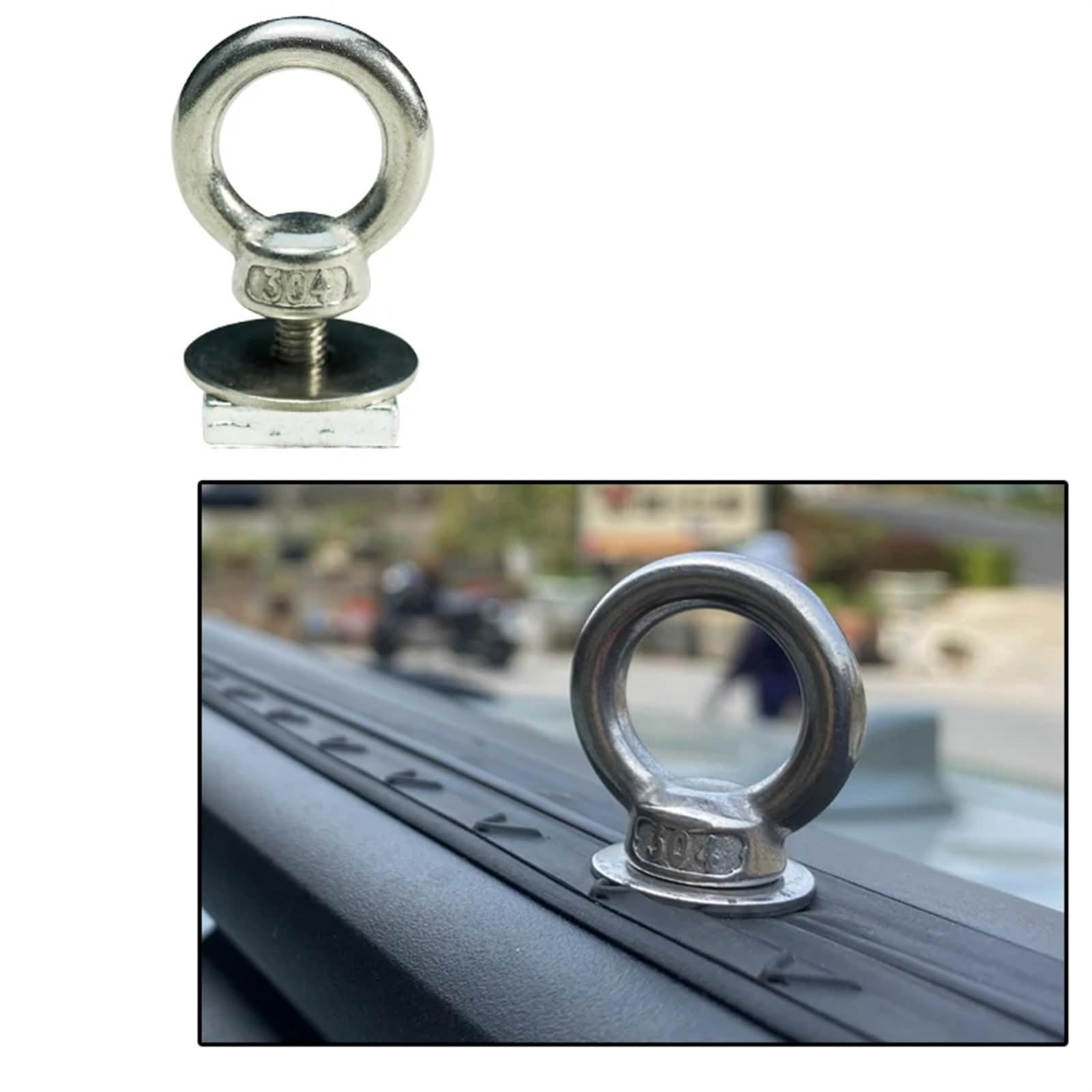 Dachträger Spotlight Kajak Fracht Gepäck Zugring Zubehör Pickup Roll Cover Zugring Dachträgerschiene Gepäckrahmen T-Nut-Verlängerung Auto-Gepäckträger(A) von AJQBRMB