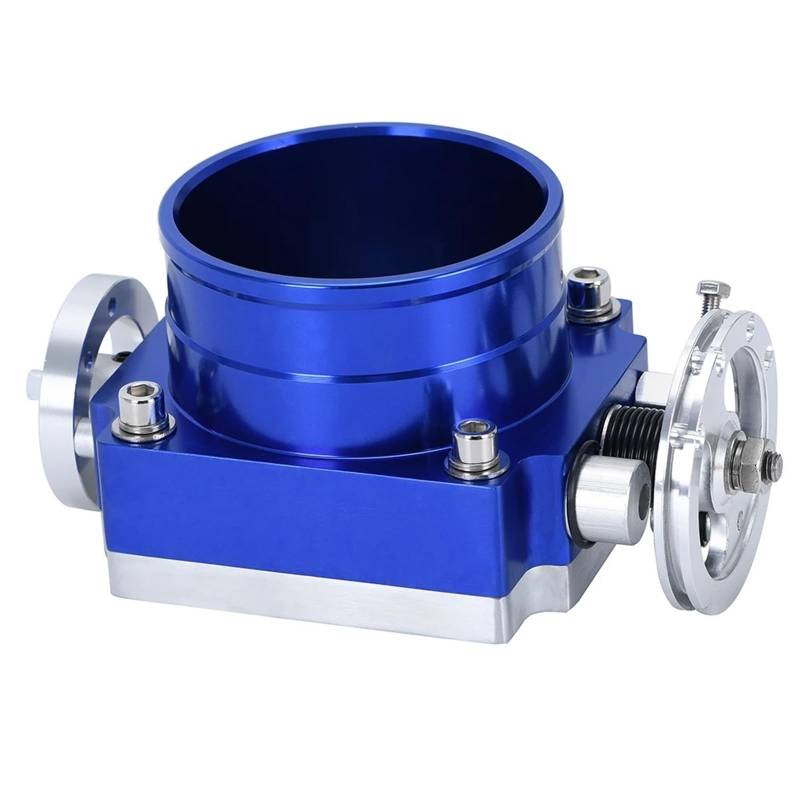 Drosselklappen 90 MM Billet Aluminium Drosselklappengehäuse Performance Ansaugkrümmer High Flow Autozubehör 3,5" WLR6990(Blau) von AJQBRMB