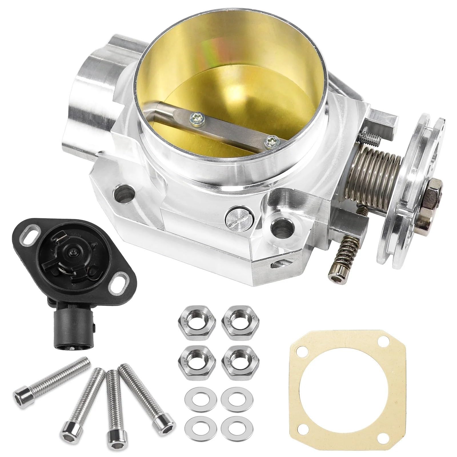 Drosselklappen Aluminium 70 Mm Ansaugkrümmer CNC Performance Drosselklappenventil Für B16 B18 D16 F22 B200 D/B/H/F EF EG EK H22 D15 S2000(Throttle and Sensor) von AJQBRMB