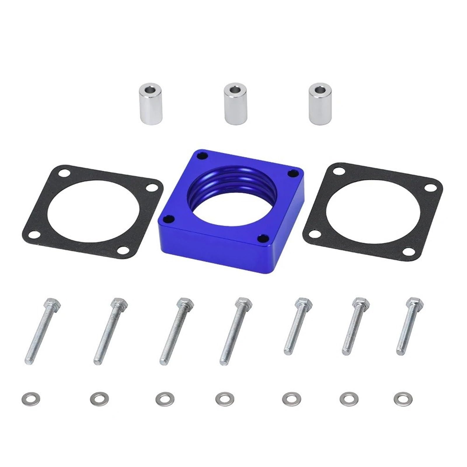 Drosselklappen Aluminium Drosselklappengehäuse Spacer 91-06 Für Jeep Für Wrangler TJ YJ Für Cherokee XJ 2.5L/4.0L Motorgas MJ Mit Dichtung 1" Raise Manifold Carb(Blau) von AJQBRMB