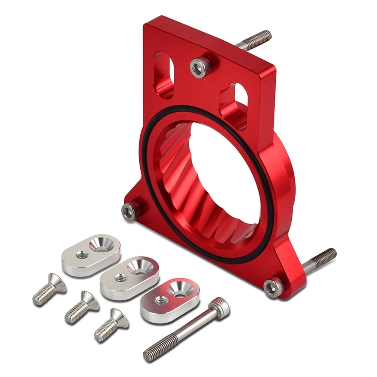 Drosselklappen Drosselklappengehäuse Spacer Für Chevrolet Für Silverado Für Tahoe Für Suburban Für GMC Für Sierra Für Yukon 4.8L 5.3L 6.0L(Rot) von AJQBRMB