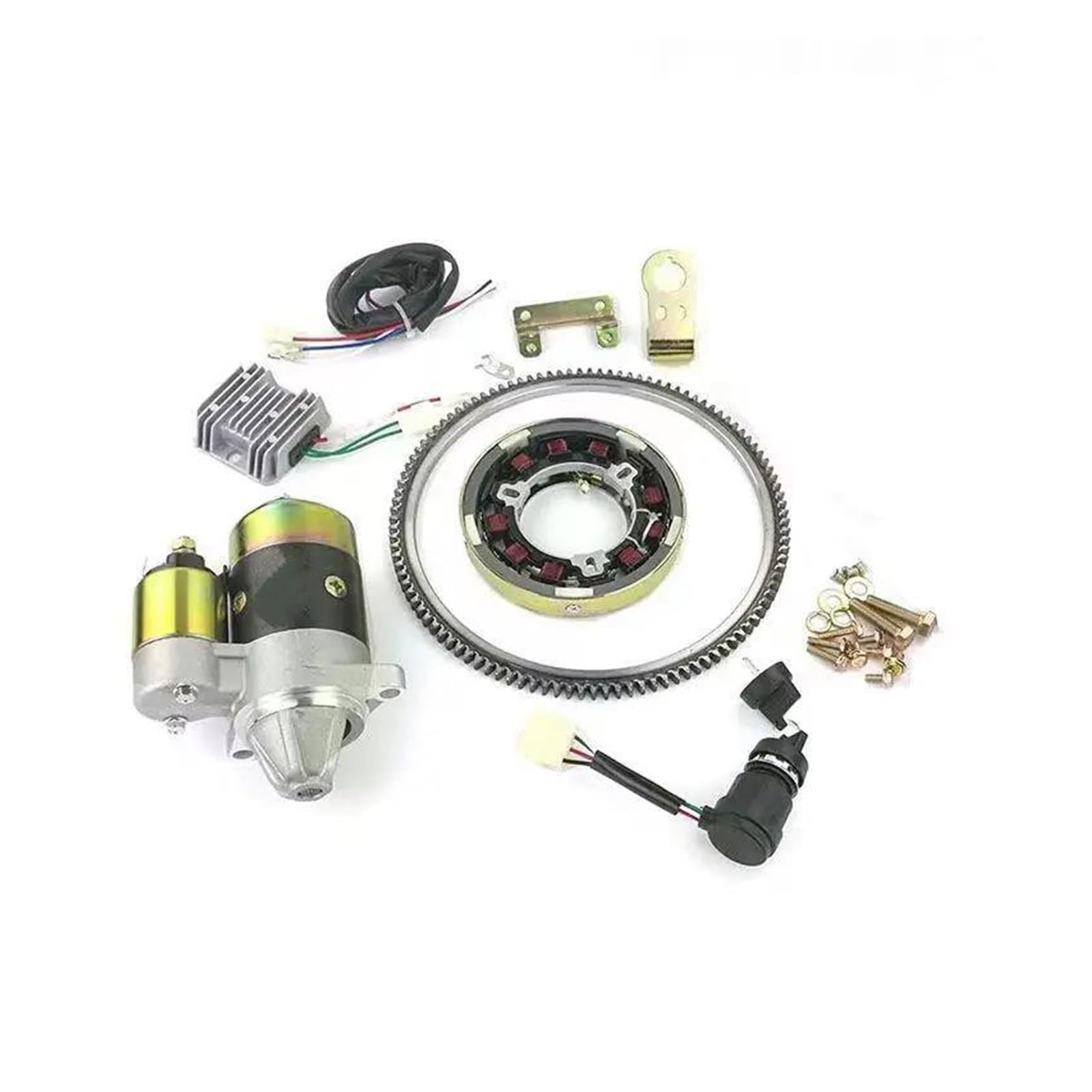 Elektro Anlasser FÜR 170F 173F 178F 186F 188F 192F Generator Diesel 5KW Starter Motor SCHWUNGRAD Ring Getriebe ELEKTRISCHE STARTEN Conversion KIT Anlassermotor(186 188 192F CCW) von AJQBRMB