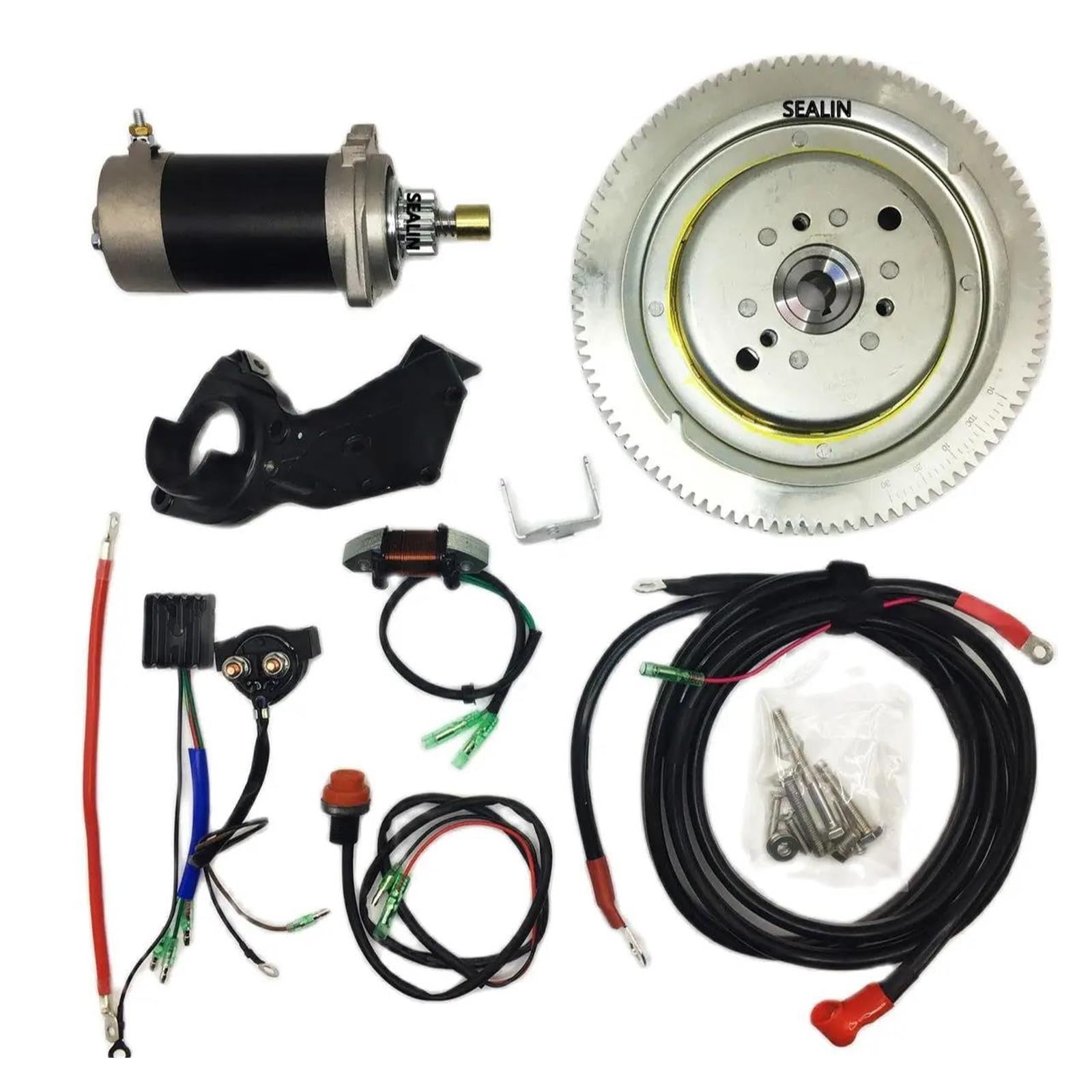 Elektro Anlasser FÜR MEHR 25 PS 30 PS 2-TAKT F30HMHS/L HWL MHL 496CC AUSSENBORDMOTOREN ELEKTRISCHES Start-KIT Anlassermotor von AJQBRMB