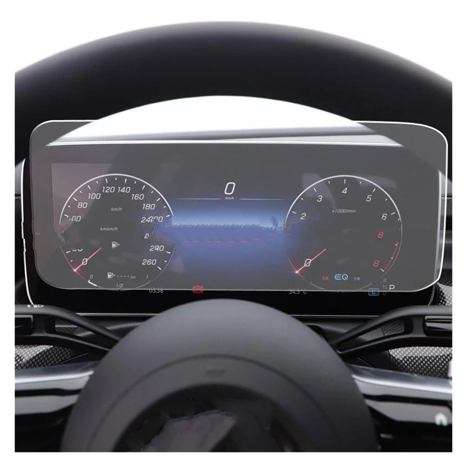 GPS Schutzfolie Auto Navigation Gehärtetem Glas LCD Screen Schutz Film Für Benz Für C-Klasse Für Immobilien C220d C200 2022 Dashboard Instrumententafel Schutzfolie(Instrument Protector) von AJQBRMB