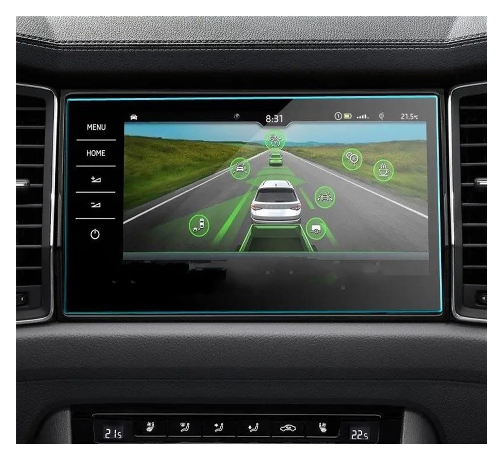 GPS Schutzfolie Auto Schutz Gehärtetem Glas Bildschirm Aufkleber Für Skoda Für Karoq 2021 2022 9,2 Zoll Zoll Auto GPS Navigation Radio AU Version Instrumententafel Schutzfolie von AJQBRMB