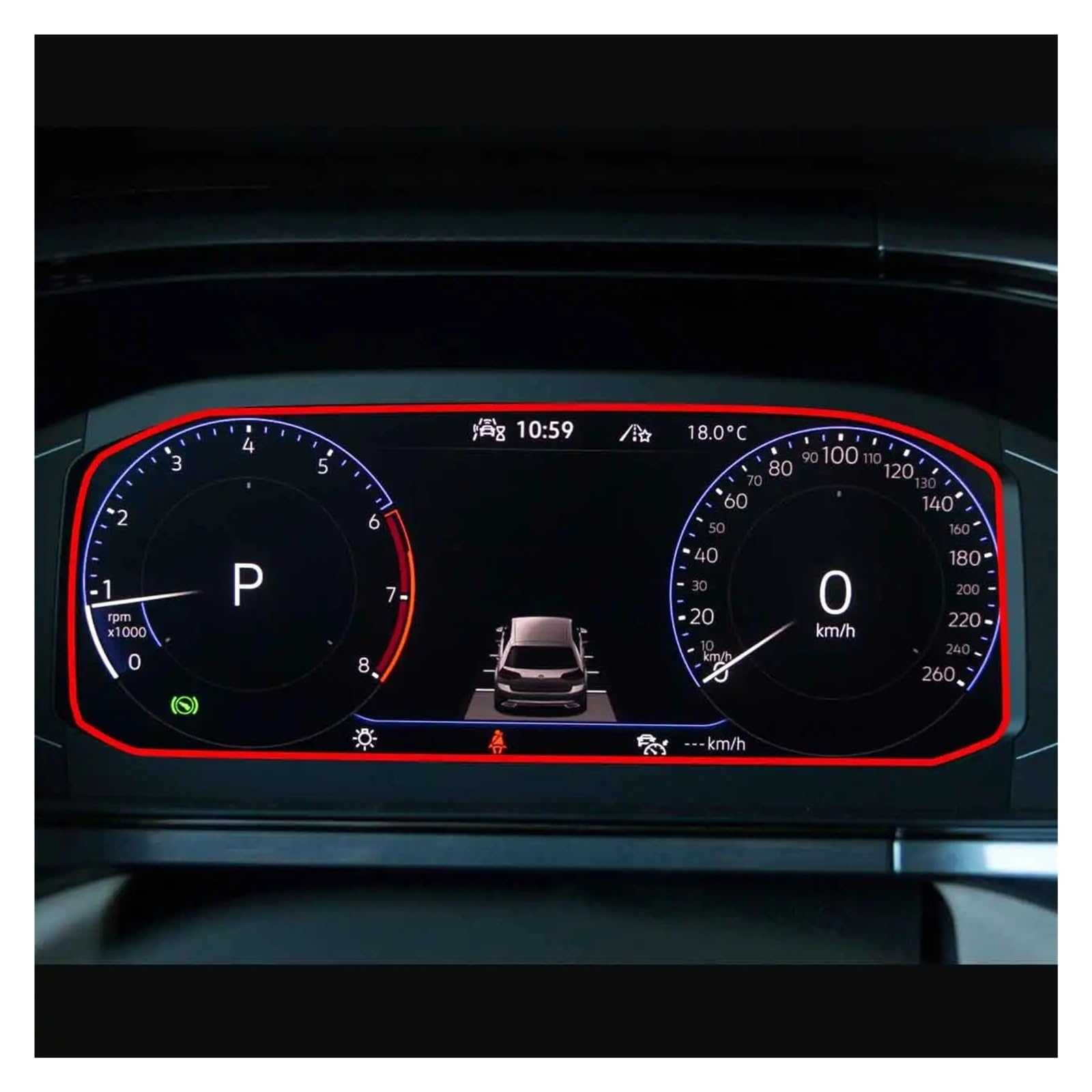 GPS Schutzfolie Displayschutzfolie Aus Gehärtetem Glas Für VW Für T-Kreuz 2021 2022, Autoradio, GPS-Navigation, Innenzubehör Instrumententafel Schutzfolie(Dash Board) von AJQBRMB