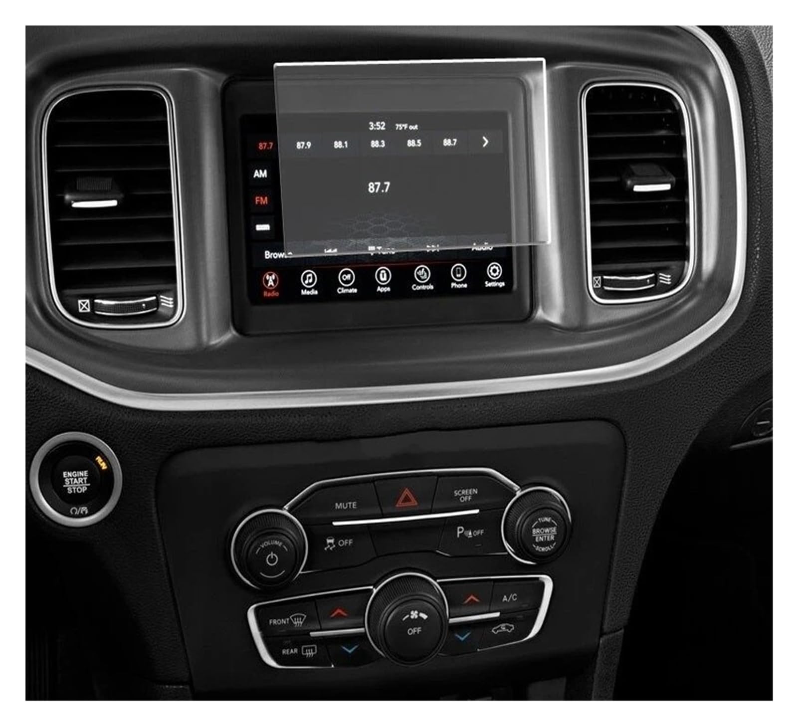 GPS Schutzfolie Für Dodge Für Ladegerät Für Challenger 2017-2021 GPS Navigation Bildschirm Abdeckung 8,4 Zoll Auto Gehärtetem Glas Screen Protector Film Instrumententafel Schutzfolie von AJQBRMB