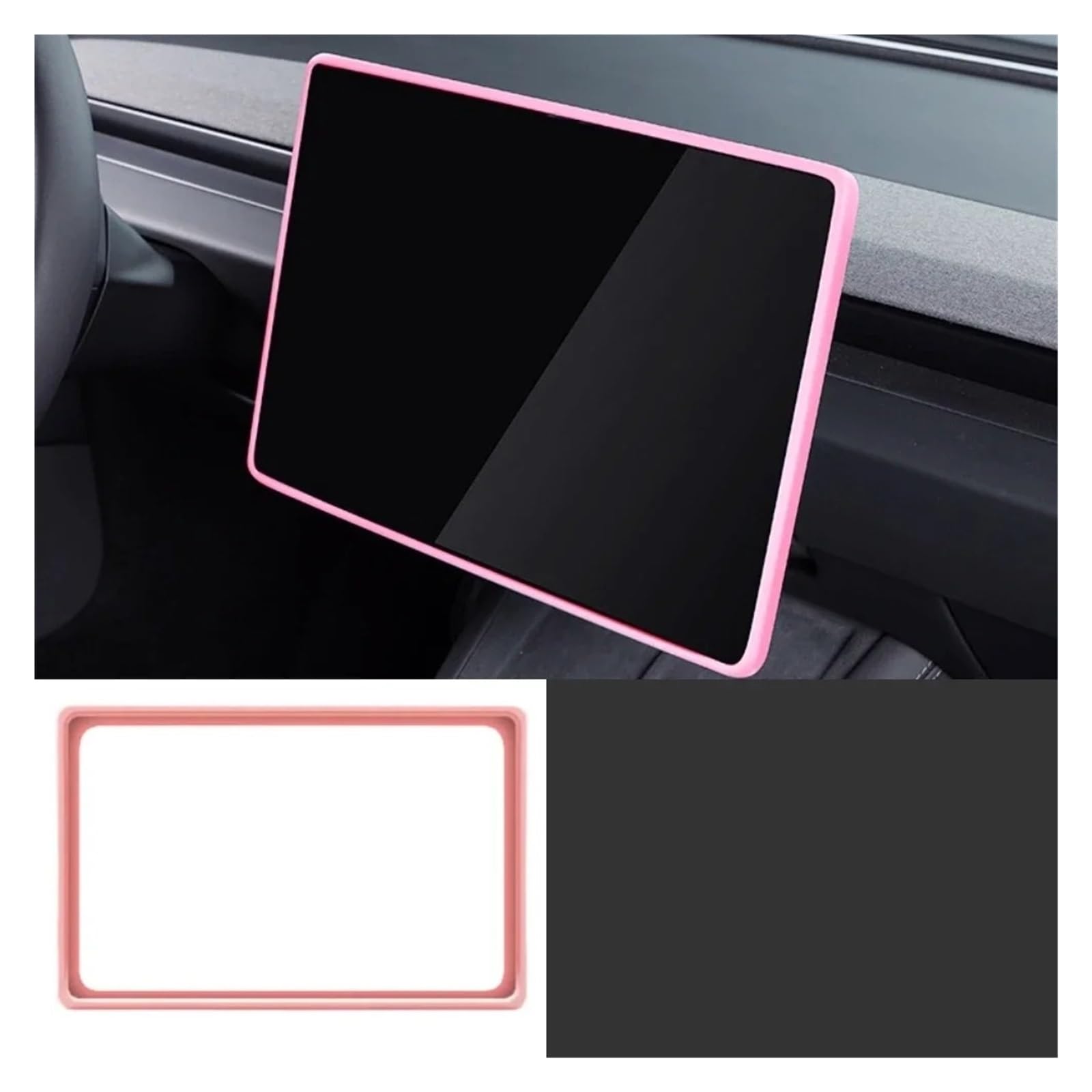 GPS Schutzfolie Für Tesla Für Modell 3 Highland 2023 2024 Zentrale Steuerung Navigation Screen Protector Silikon Auto Bildschirm Abdeckung Zubehör Instrumententafel Schutzfolie(Rosa) von AJQBRMB