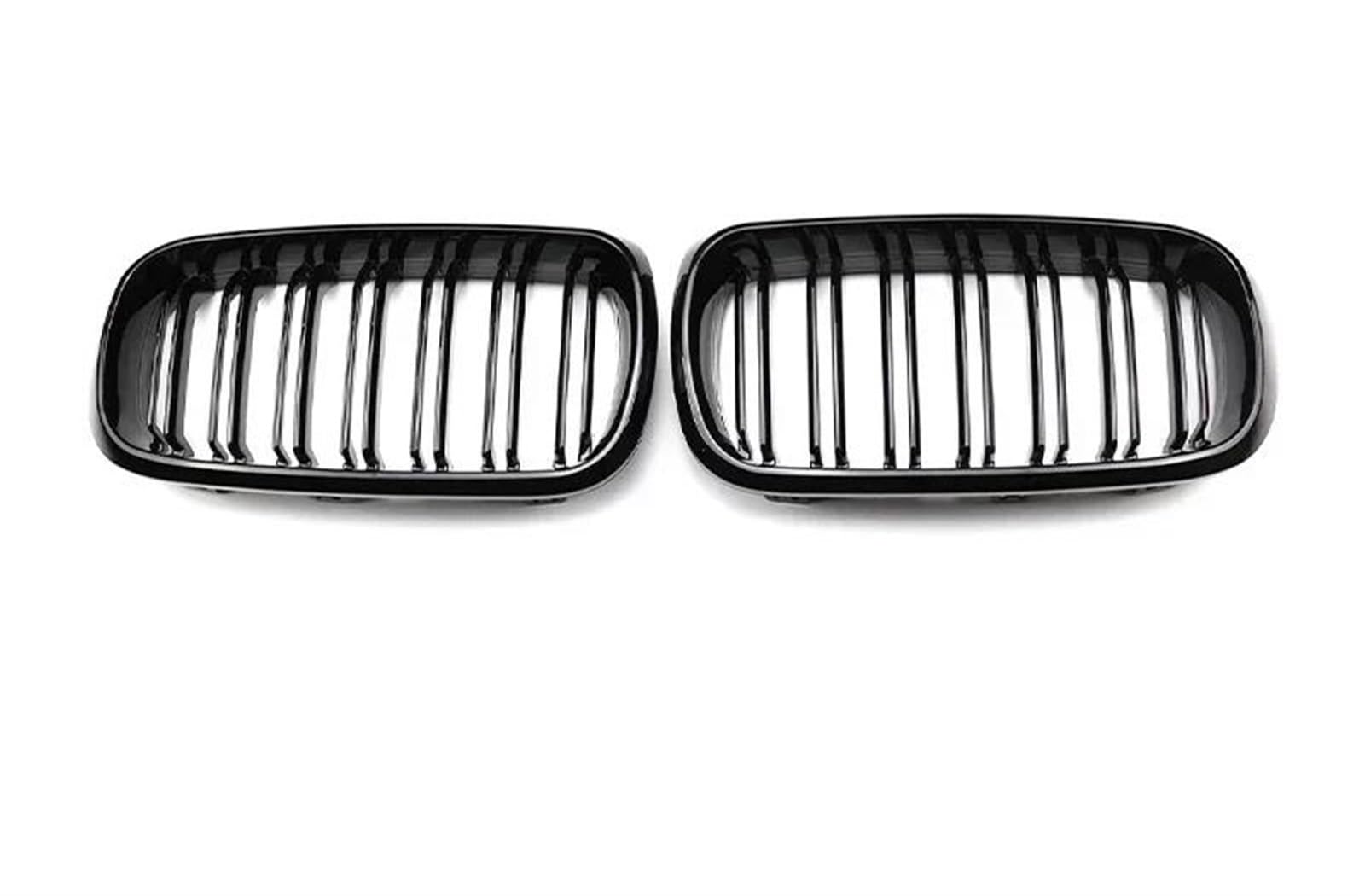 Haubengitter 2 Stücke Für X5 F15 Für X6 F16 2015 2016 2017 2018 2019 Auto Frontstoßstangengitter Einzel-Doppellinie Glanzschwarz Mattschwarz Grill Racing-Kühlergrill(Dual Gloss Black) von AJQBRMB