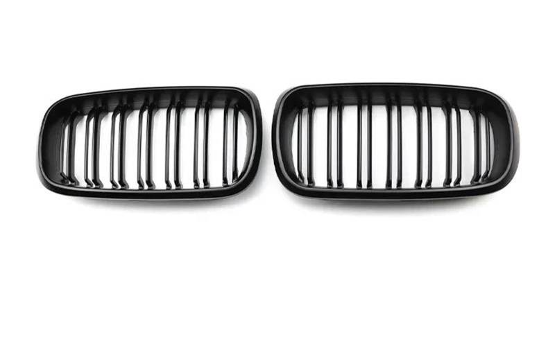 Haubengitter 2 Stücke Für X5 F15 Für X6 F16 2015 2016 2017 2018 2019 Auto Frontstoßstangengitter Einzel-Doppellinie Glanzschwarz Mattschwarz Grill Racing-Kühlergrill(Dual Matte Black) von AJQBRMB