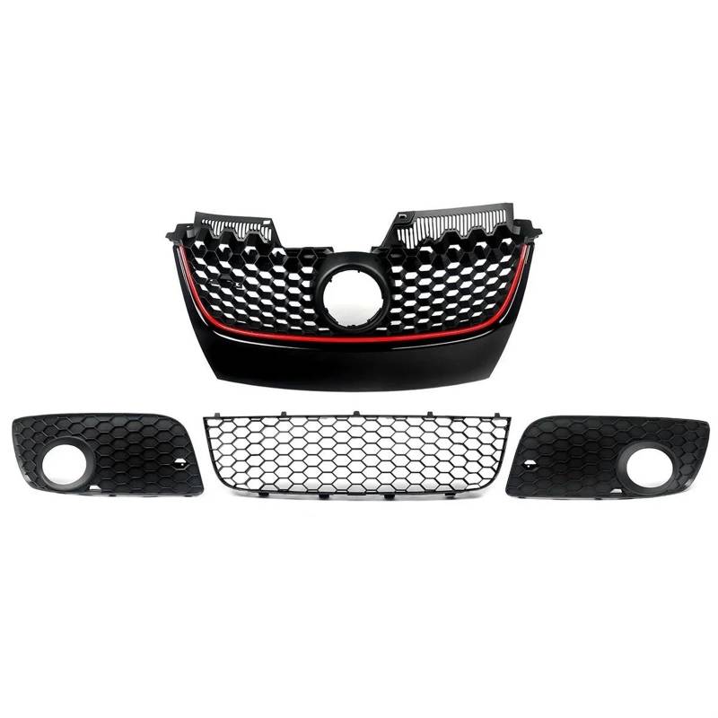 Haubengitter 4 Stücke Honeycomb Mesh Grill Front Stoßstange Grille Für VW Für Jetta Für Golf MK5 Für GTI Für GLI 2006 2007 2008 2009 Racing-Kühlergrill von AJQBRMB