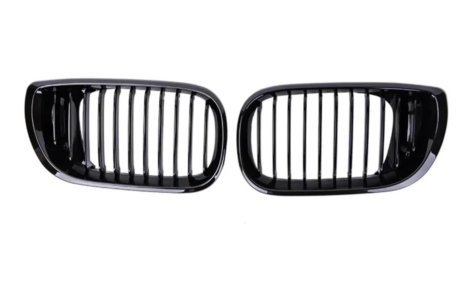 Haubengitter Auto Frontstoßstange Racing Grille 1 Paar Einzellamellen Nierengrill Für 3er E46 Limousine 4 Türer 320i 350i 2002 2003 2004 2005 Racing-Kühlergrill(Glossy Black) von AJQBRMB