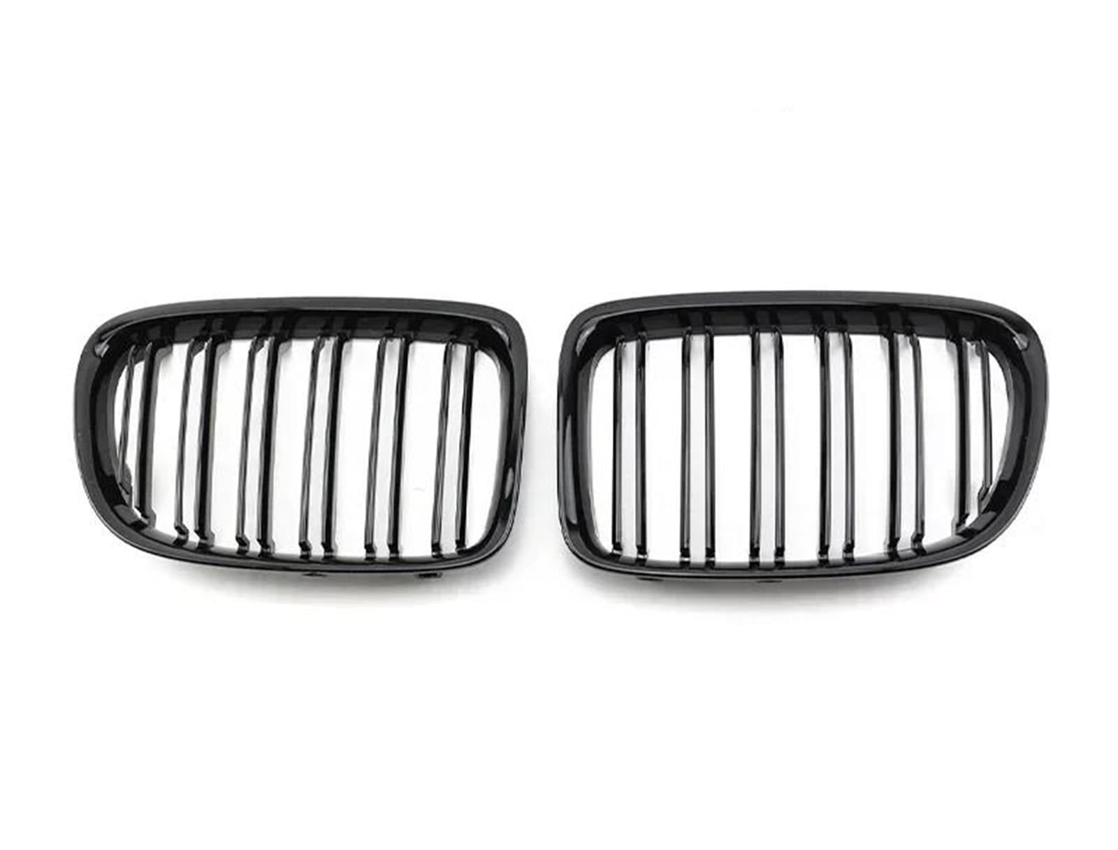 Haubengitter Auto-Frontstoßstangengitter, Doppellinie, Schwarz Glänzend, Carbon-Look, Autozubehör Für X1 E84 2012 2013 2014 2015 2016 Racing-Kühlergrill(Dual Gloss Black) von AJQBRMB