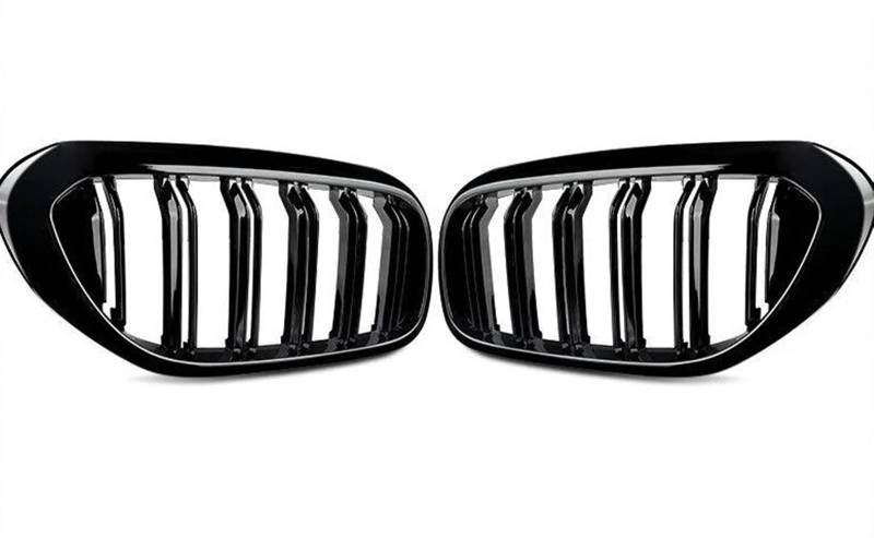 Haubengitter Frontstoßstange Racing Grille Doppellamellen Nierengrill Für 5 Series G30 G31 520i 530i 540i Für M5 2017 2018 2019 2020 Racing-Kühlergrill(Glossy Black) von AJQBRMB