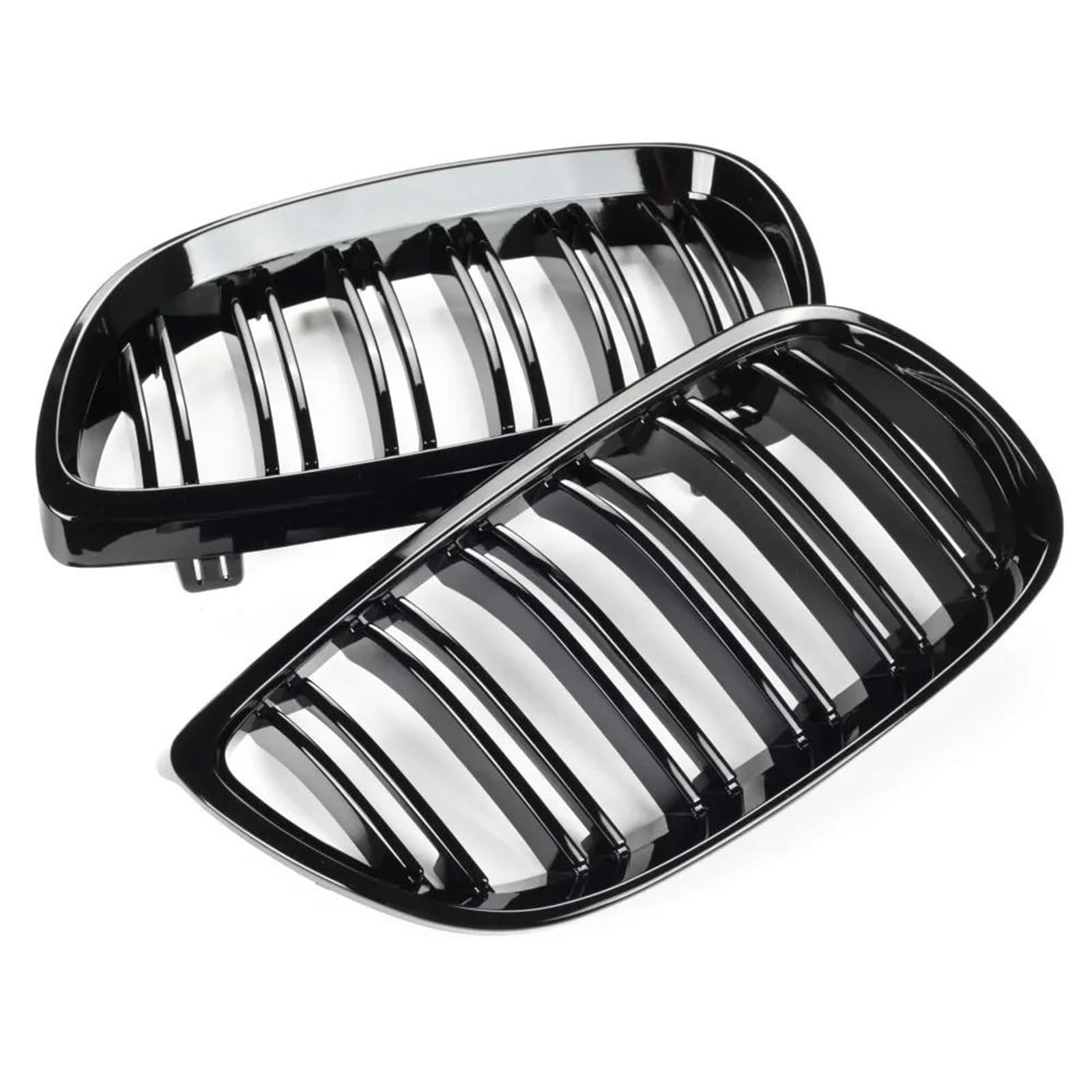 Haubengitter Frontstoßstangen-Nierengrill, Schwarz Glänzend, Doppellinien-Kühlergrill, Auto-Styling, Renngitter Für E92 E93, Für M3 2006 2007 2008 2009 Racing-Kühlergrill von AJQBRMB