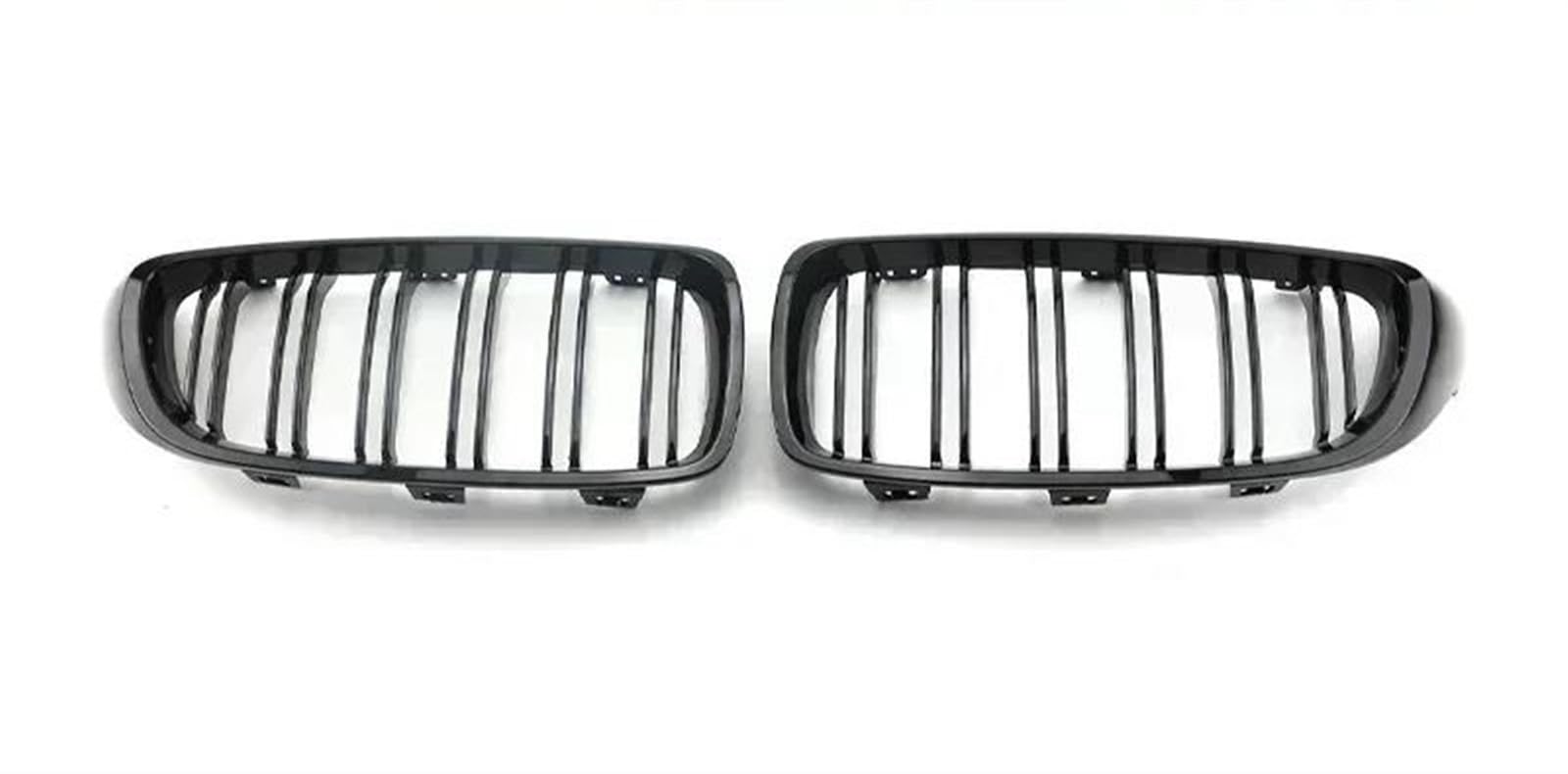 Haubengitter Für 4 Serie F32 F33 F36 F80 F82 2013 2014 2015 2016 2017 2018 2019 2020 Auto Doppel Linie Niere Grille Grill Front Stoßstange Grillez Racing-Kühlergrill(Dual Gloss Black) von AJQBRMB