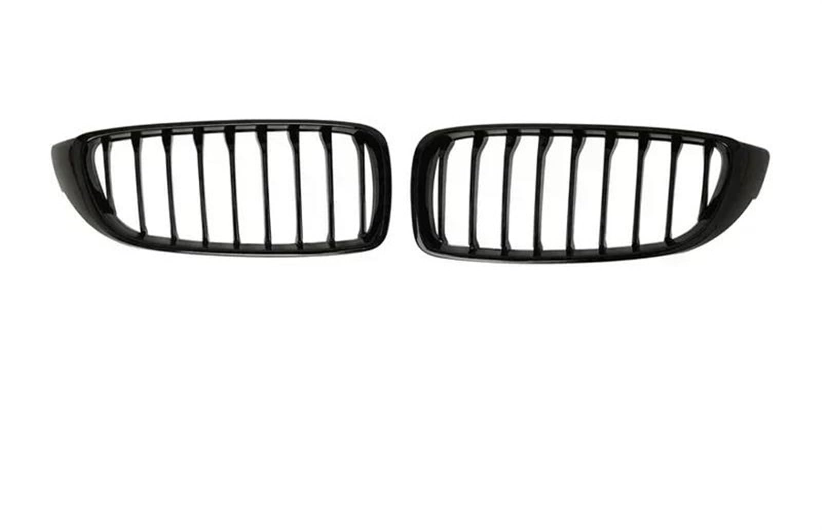 Haubengitter Für 4 Serie F32 F33 F36 F80 F82 2013 2014 2015 2016 2017 2018 2019 2020 Auto Doppel Linie Niere Grille Grill Front Stoßstange Grillez Racing-Kühlergrill(Single Gloss Black) von AJQBRMB