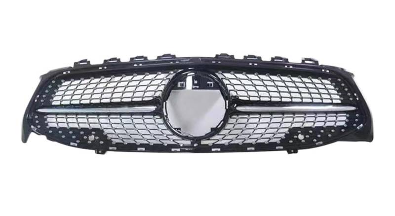 Haubengitter Für Benz Für CLA C118 2019 2020 2021 Diamant Center Front Einlass Grille Racing Haube Grill Haube Mesh Refit Tuning Teil Racing-Kühlergrill(Diamond Black) von AJQBRMB