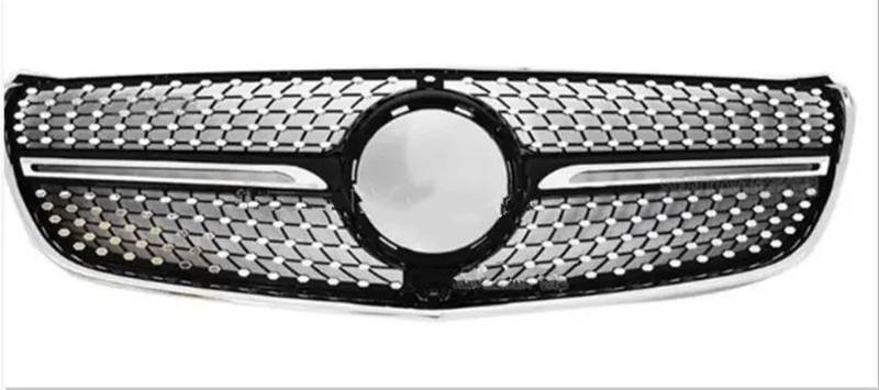 Haubengitter Für Benz Für V-Klasse W447 V260 V250 2015 2016 2017 2018 2019 Diamantgrill Schwarz Silber Frontstoßstange Renngrill Racing-Kühlergrill(Style B) von AJQBRMB