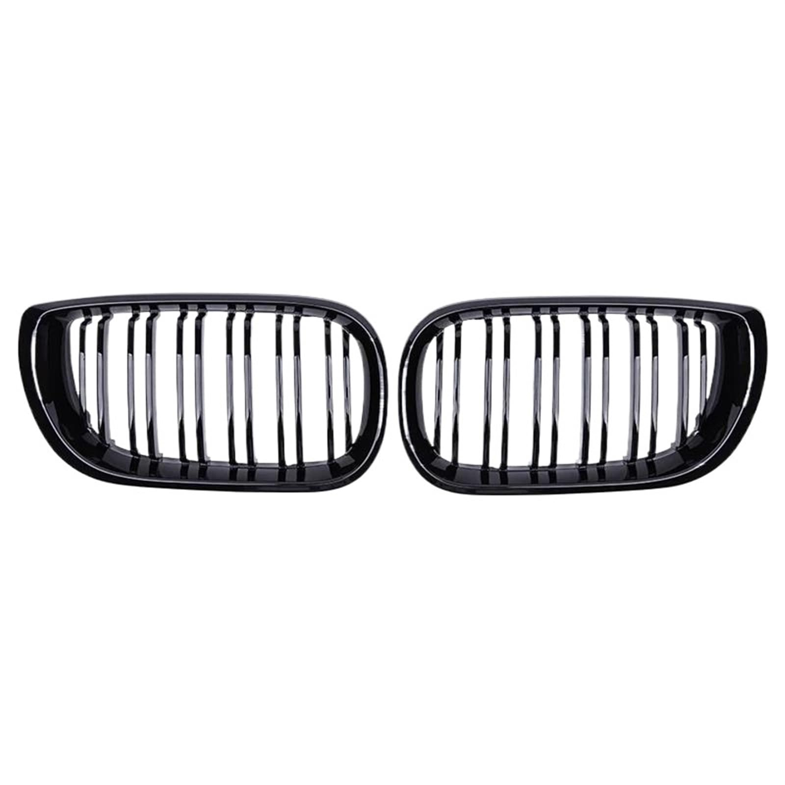 Haubengitter Für E46 3er-Serie 2002 2003 2004 2005 4-Türer Nierengrills Kühlergrill Racing Grill Auto Frontstoßstangengitter ABS Dual Line Racing-Kühlergrill(Gloss Black) von AJQBRMB