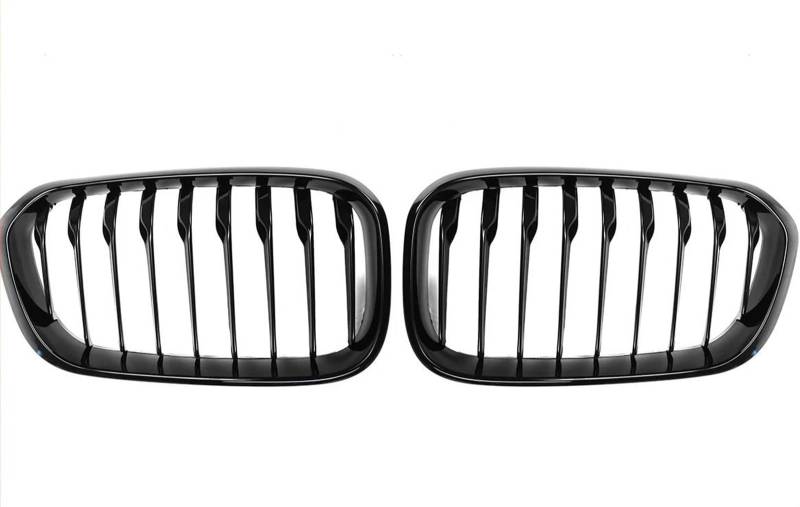 Haubengitter Nierengrill, Glänzend, Schwarzer Grill, 1 Paar, Auto-Frontstoßstange, Sport-Lamellengrill Für 1er F20 F21 2015 2016 2017 Racing-Kühlergrill von AJQBRMB